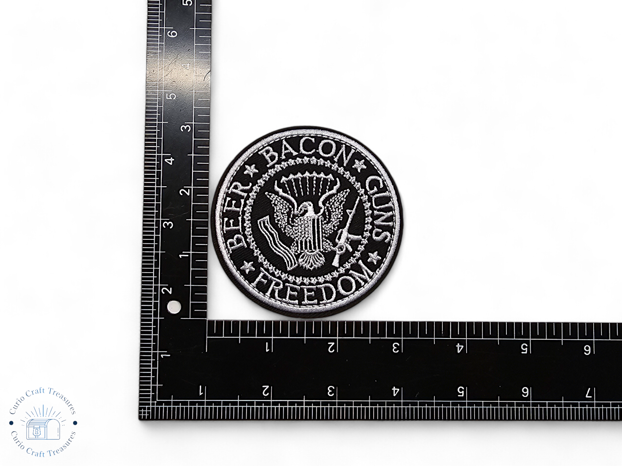Embroided Patch, Iron on, Glue, Craft supply, Embroidery, Fabric, Flag, USA, Bald eagle, america, Canada, Great britain, United kingdom, beer, bacon, guns, freedom