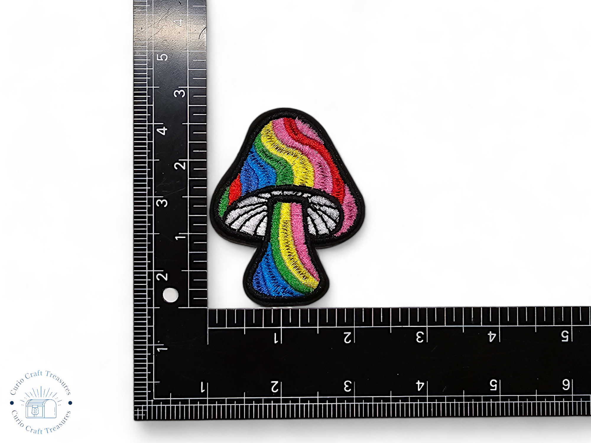 Embroided Patch, Iron on, Glue, Craft supply, Embroidery, Fabric, Mushroom, multicolor, dot, cottagecore, fairycore, sun