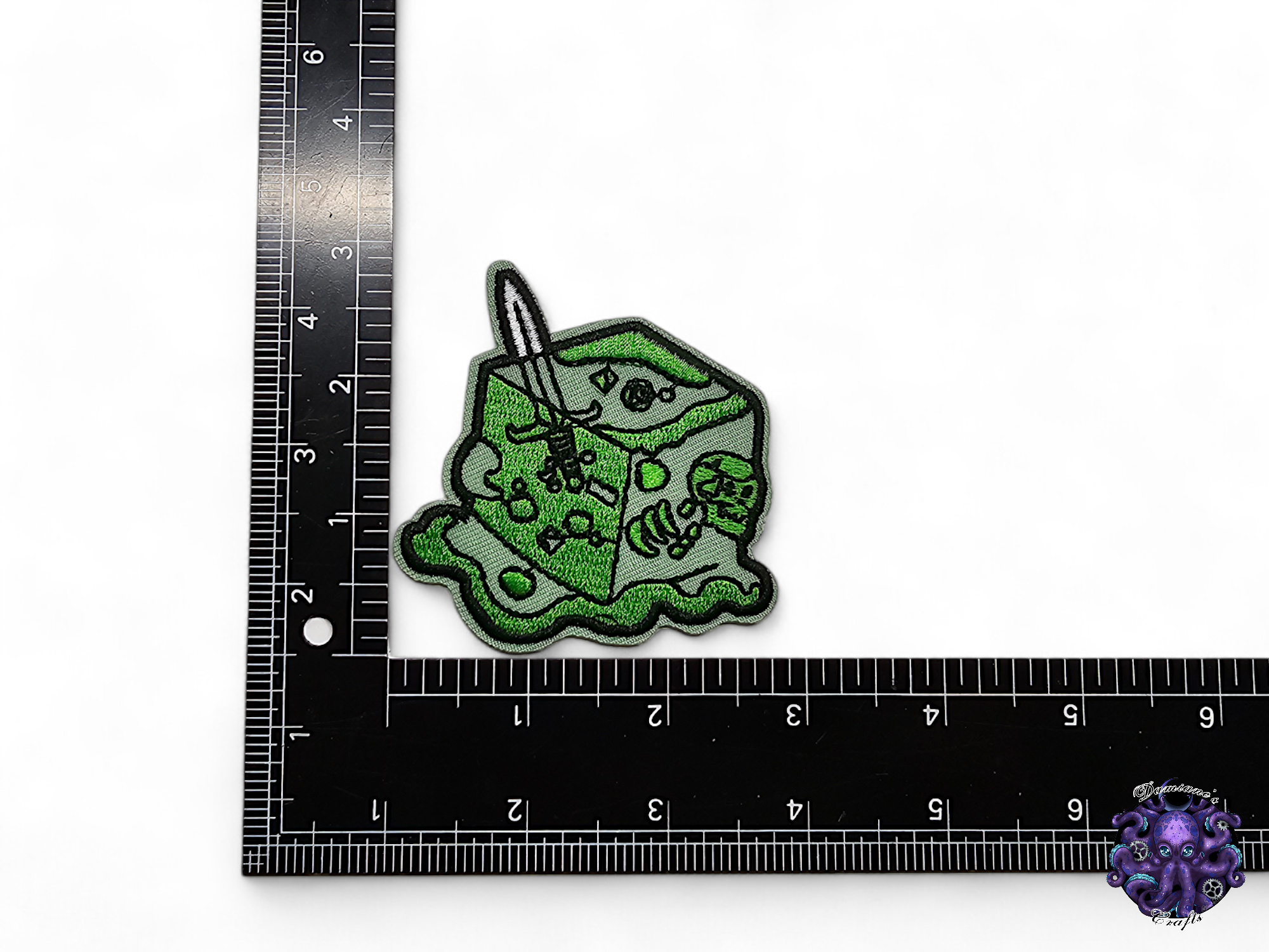 Embroided Patch, Iron on, Glue, Craft supply, Embroidery, Fabric, Dnd, Dungeon, Dragon, Gelatinous cube, Cthulhu, Quest, Potion, Goblin, D20