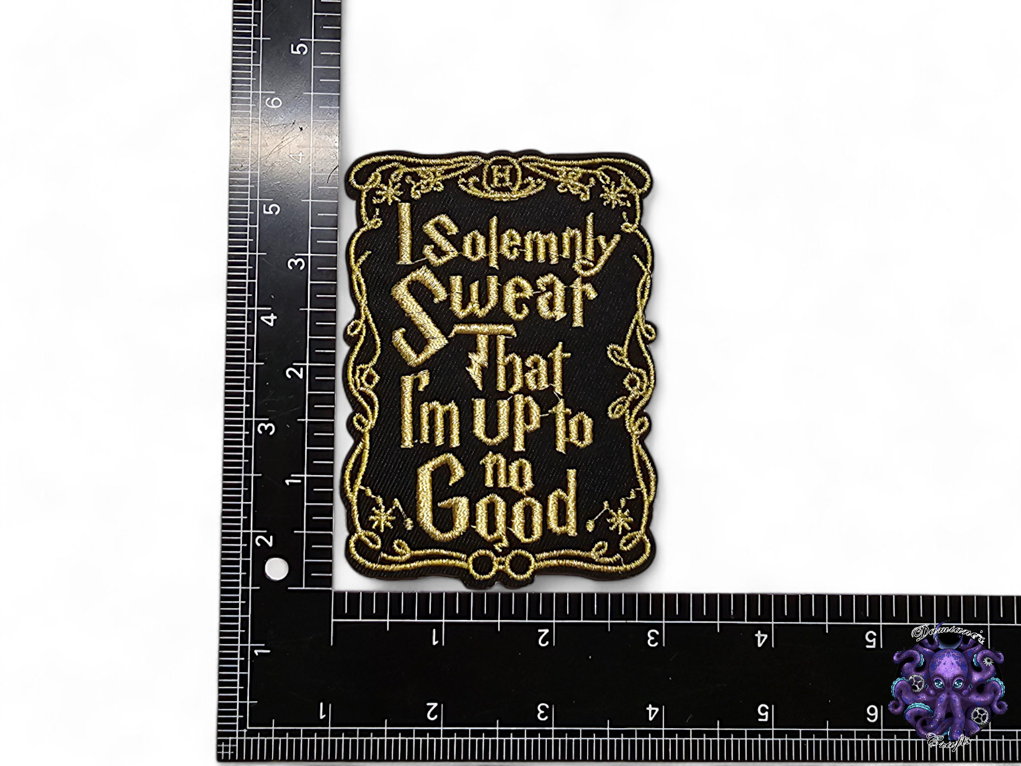 Embroided Patch, Iron on, Glue, Craft supply, Embroidery, Magic, School, Witch, Wizard, Spell, Hat, Scarf, Wand, gothic, owl