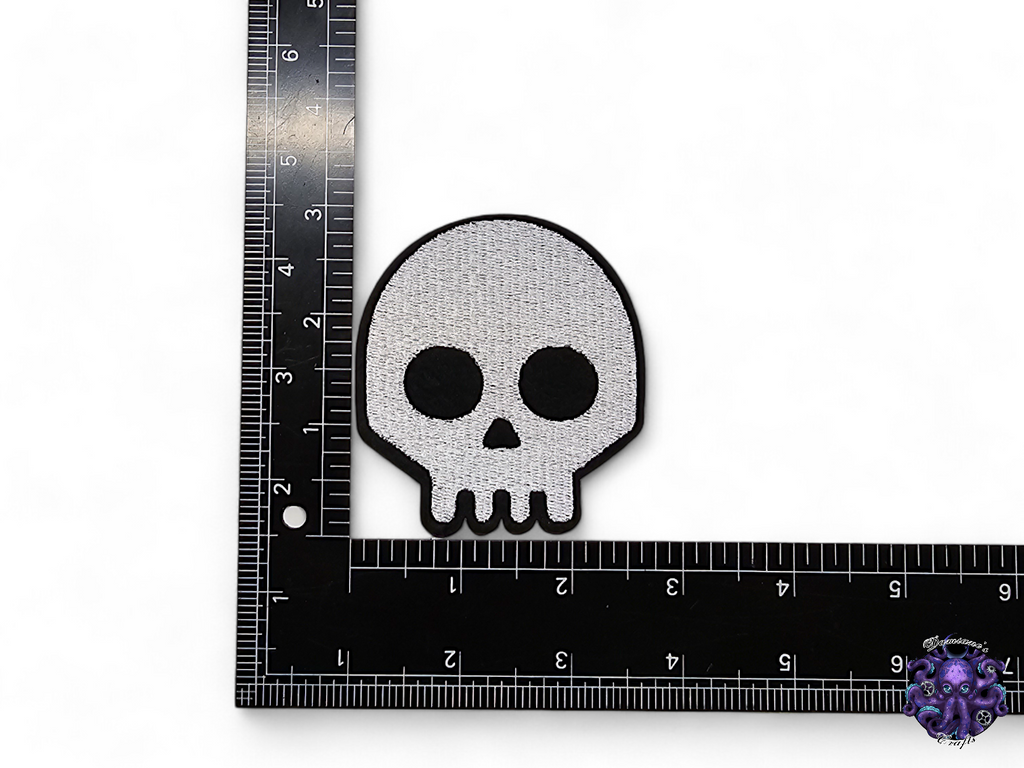 Écusson brodé, thermocollant, colle, matériel de loisirs créatifs, broderie, tissu, gothique, Halloween, effrayant, crâne, Lilith, diable, démon