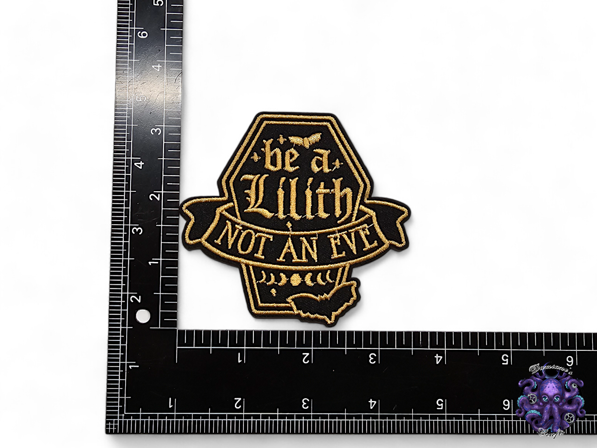 Embroided Patch, Iron on, Glue, Craft supply, Embroidery, Fabric, Gothic, Halloween, spooky, Skull, Lilith, Devil, Demon