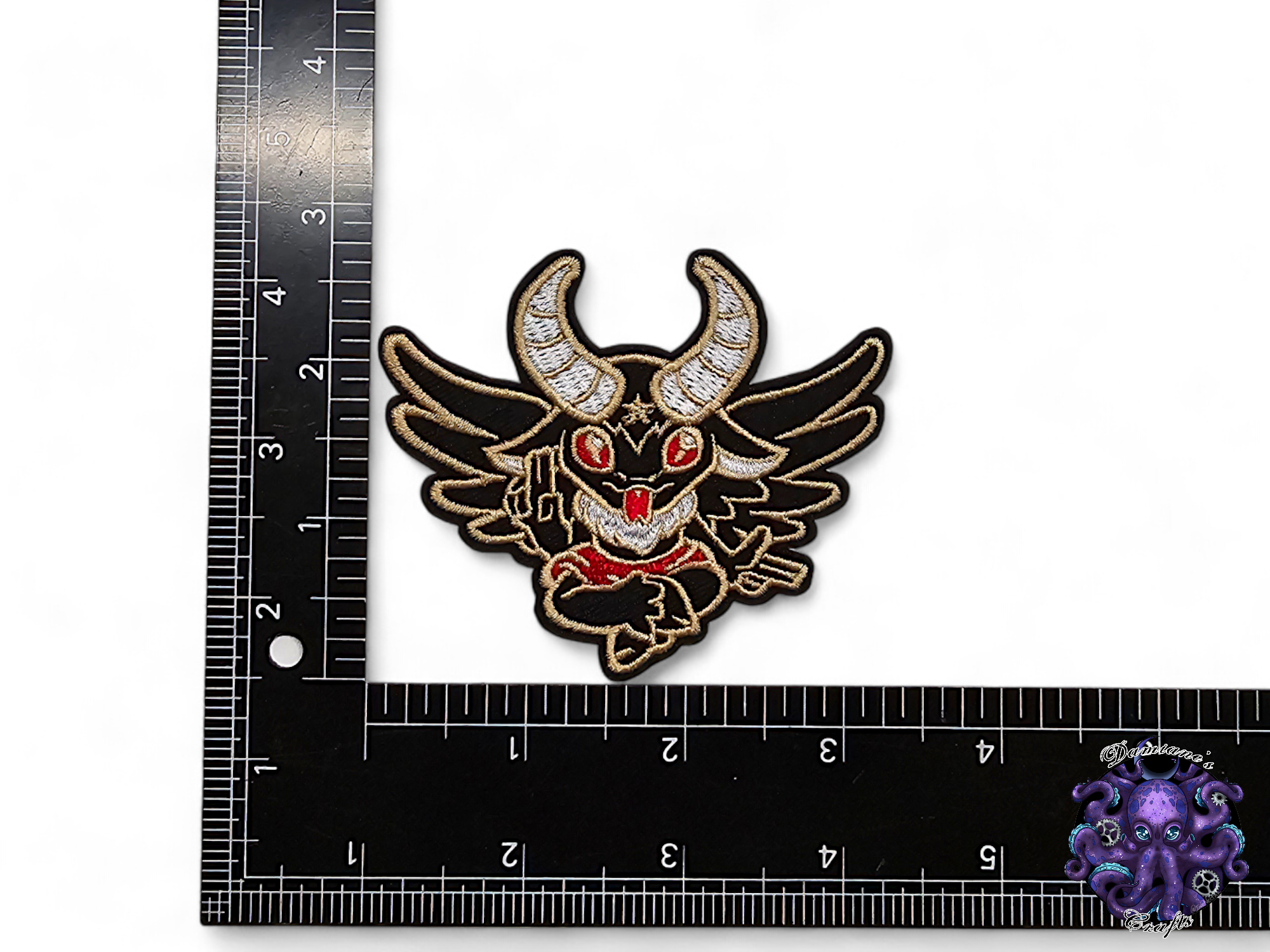Embroided Patch, Iron on, Glue, Craft supply, Embroidery, Fabric, Gothic, Halloween, spooky, Skull, Lilith, Devil, Demon