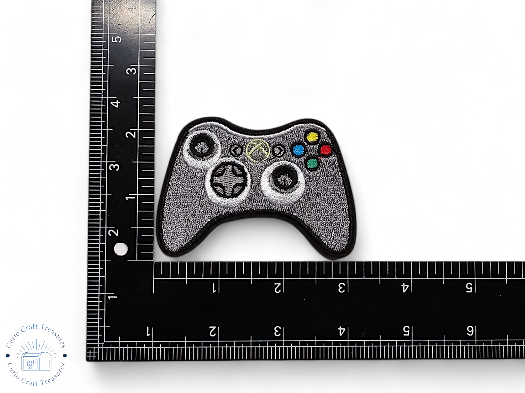 Embroided Patch, Iron on, Glue, Craft supply, Embroidery, Fabric, Gamer, gaming, game over, level up, joystick, controller