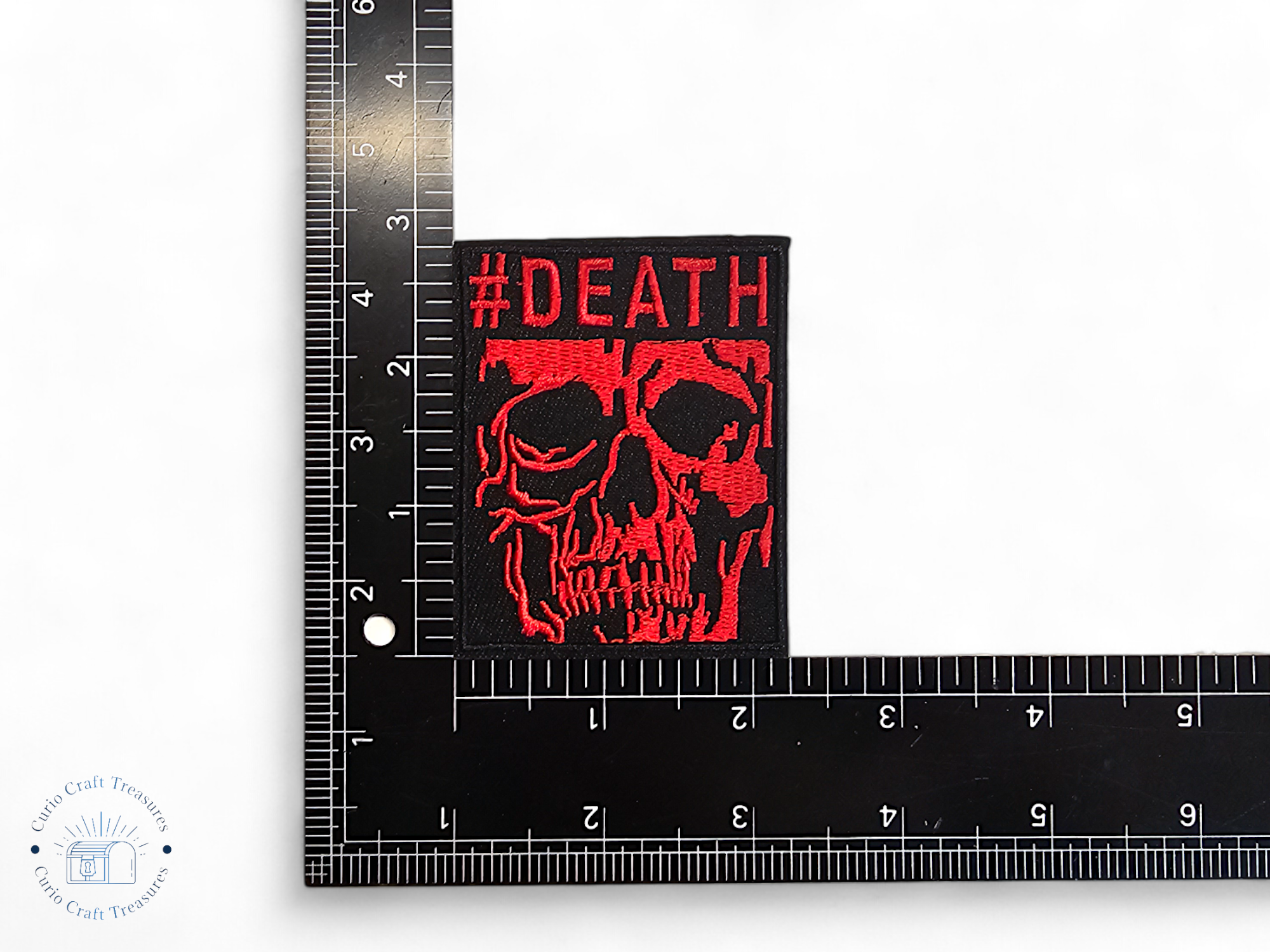 Embroided Patch, Iron on, Glue, Craft supply, Embroidery, Fabric, Gothic, Halloween, spooky, skeleton, Death, Reaper