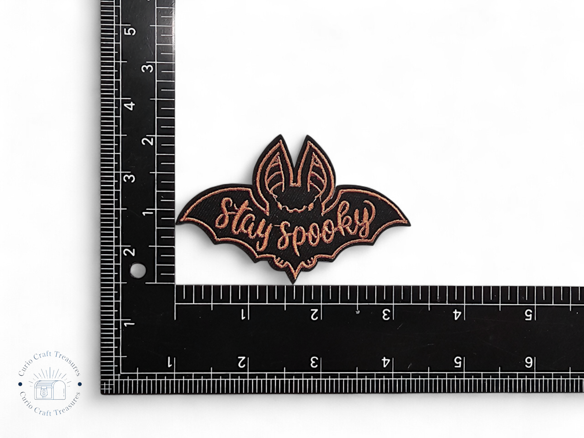 Embroided Patch, Iron on, Glue, Craft supply, Embroidery, Fabric, Gothic, Halloween, Bat, bats, vampire, tea, spooky, rose