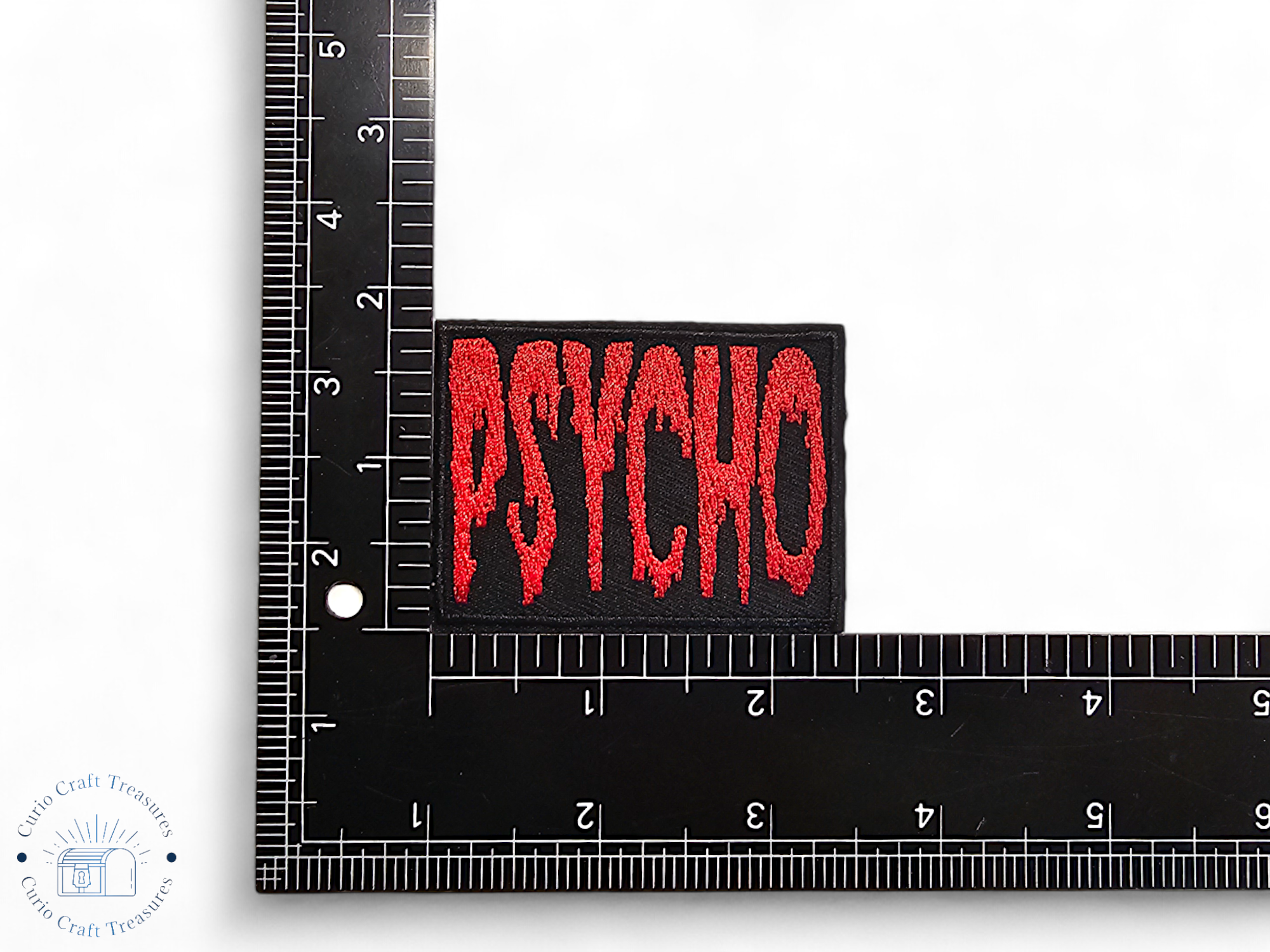 Embroided Patch, Iron on, Glue, Craft supply, Embroidery, Fabric, Movie, Old movies, classic, horror, psycho, knife