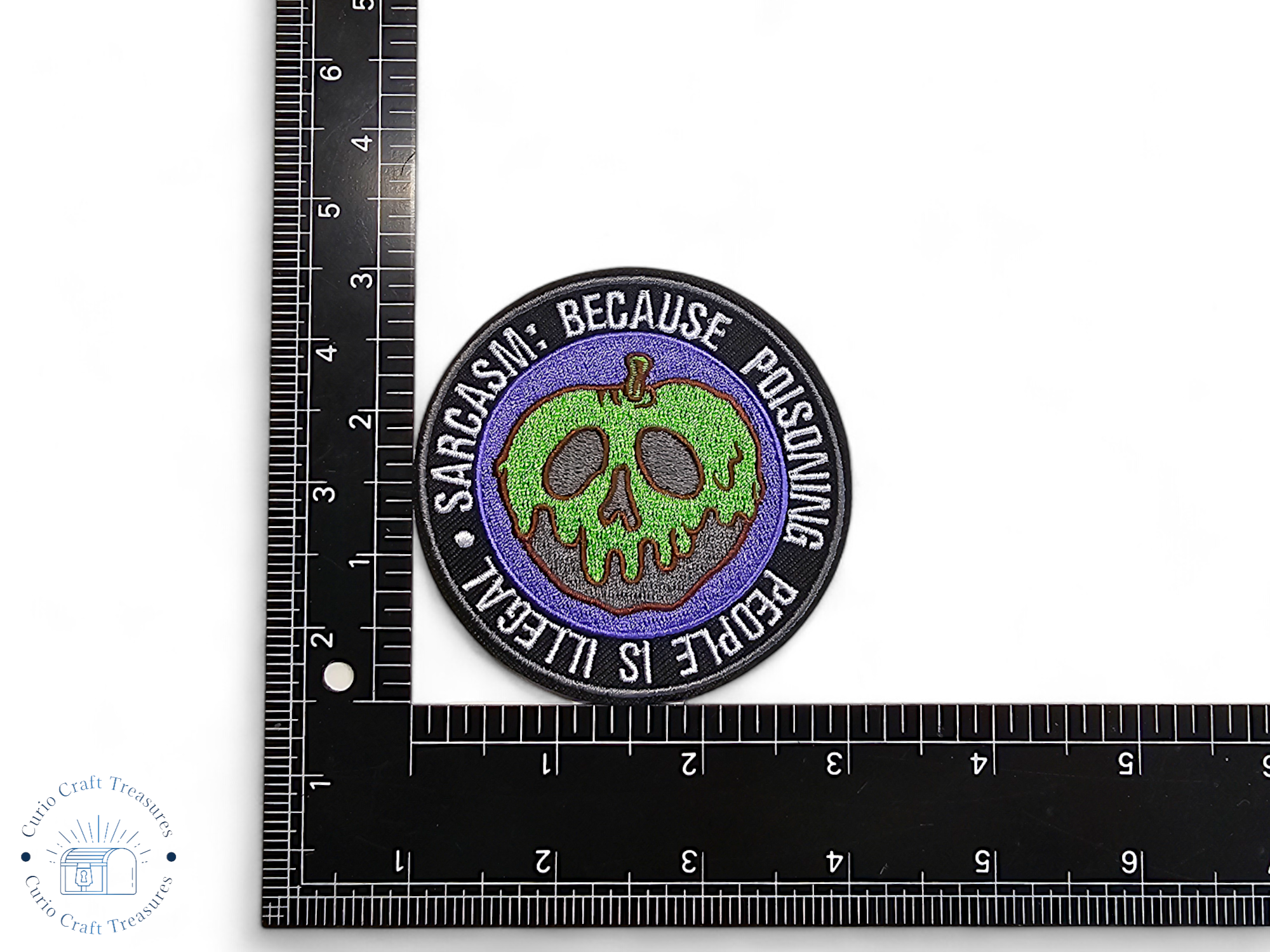 Embroided Patch, Iron on, Glue, Craft supply, Embroidery, Fabric, True crime, heart, poison, blood, weapon