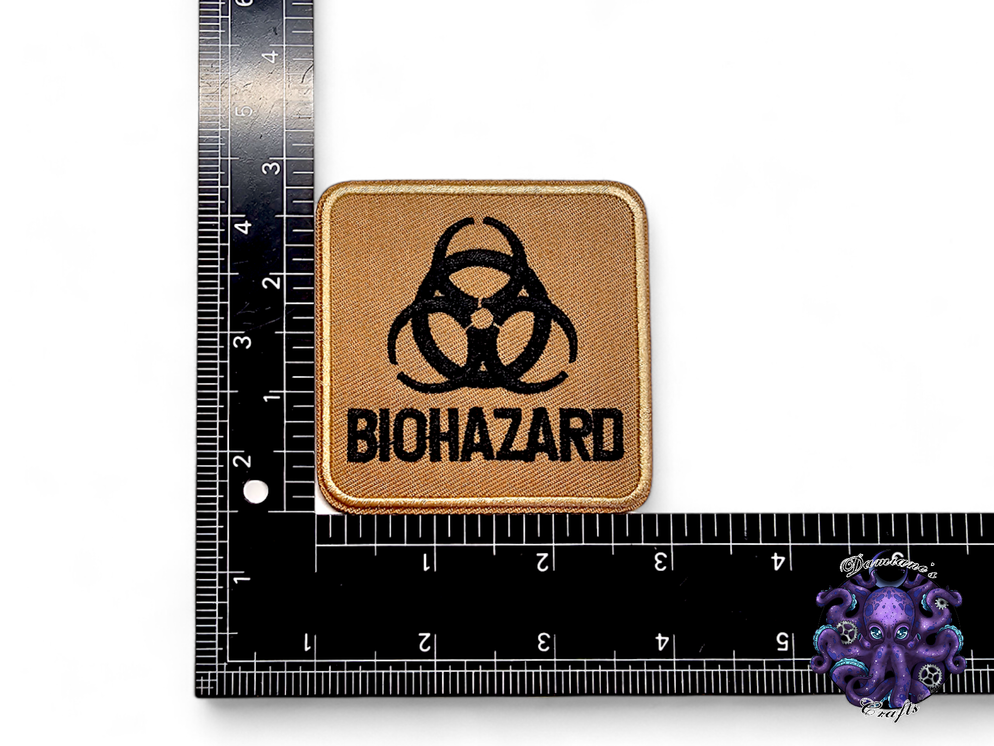 Embroided Patch, Iron on, Glue, Craft supply, Embroidery, Fabric, Biohazard, Radioactive, Zombie, Video game, movies, post-apocalypse