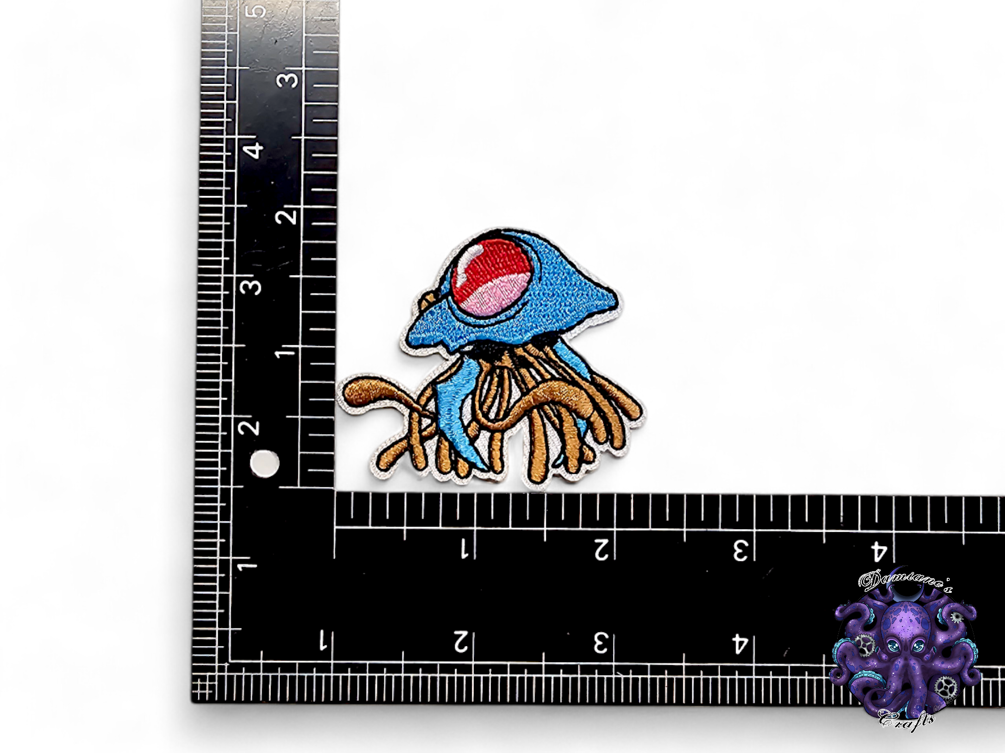 Embroided Patch, Iron on, Glue, Craft supply, Embroidery, Monster, video game, white, green, bug, bird, butterfly