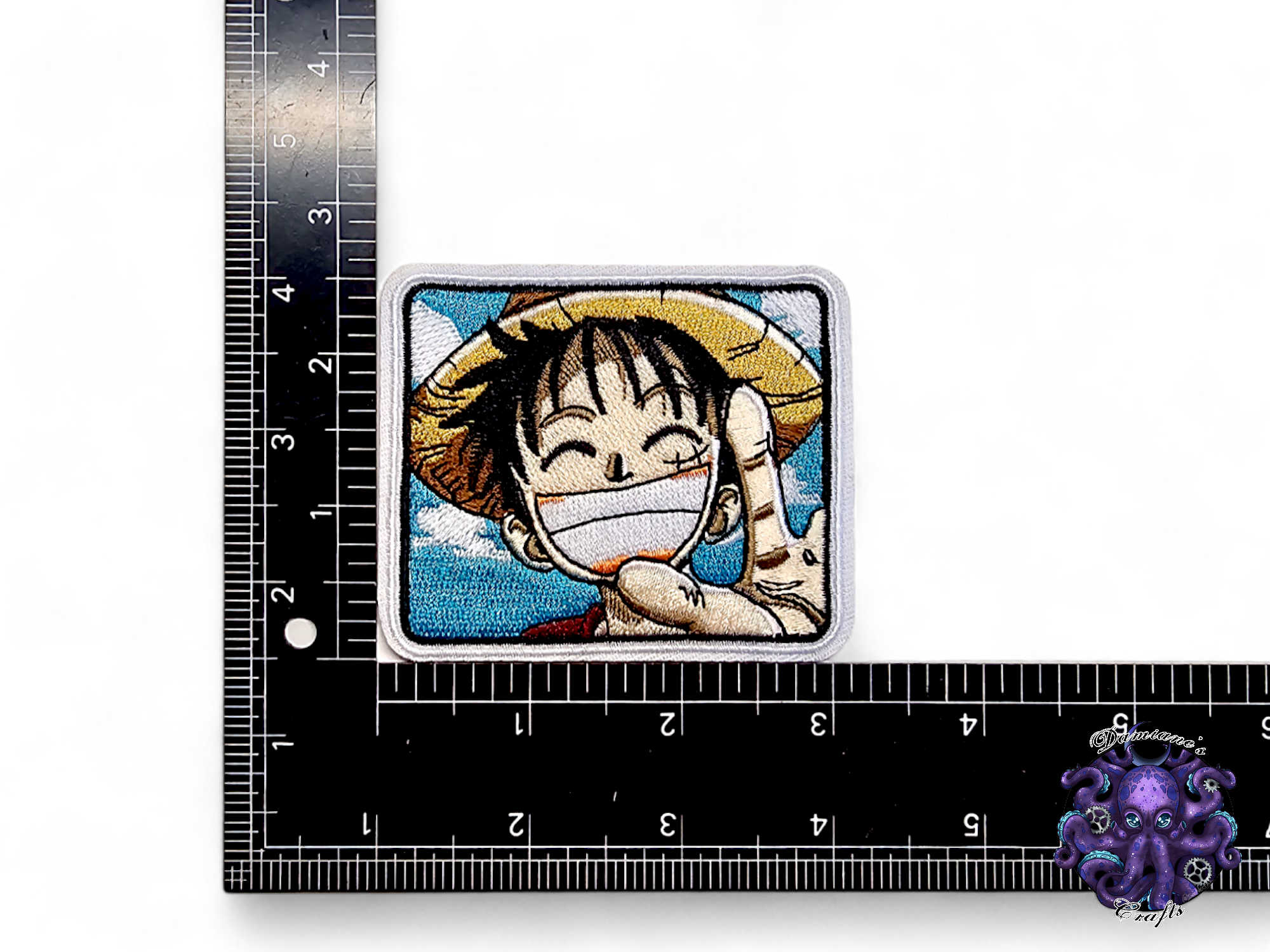 Embroided Patch, Iron on, Glue, Craft supply, Embroidery, Fabric, tv show, Anime, classic, Pirate, straw hat, smile, skull and bones