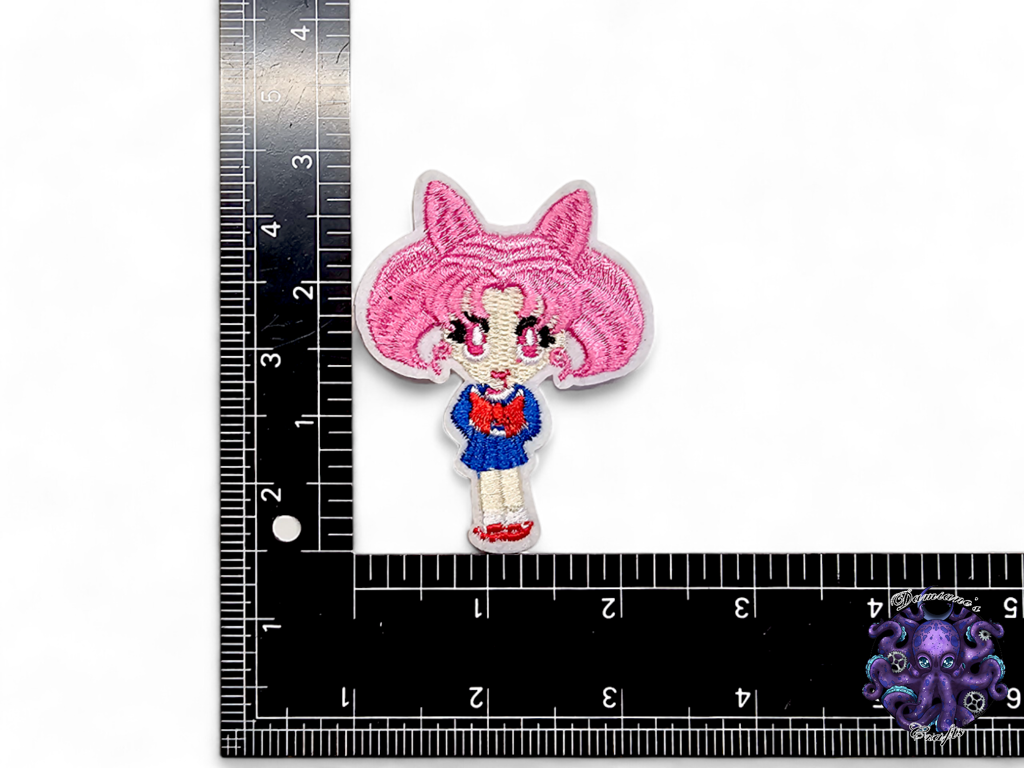 Embroided Patch, Iron on, Glue, Craft supply, Embroidery, Fabric, Cute, Kawai, Girl, Anime, Manga, Chibi