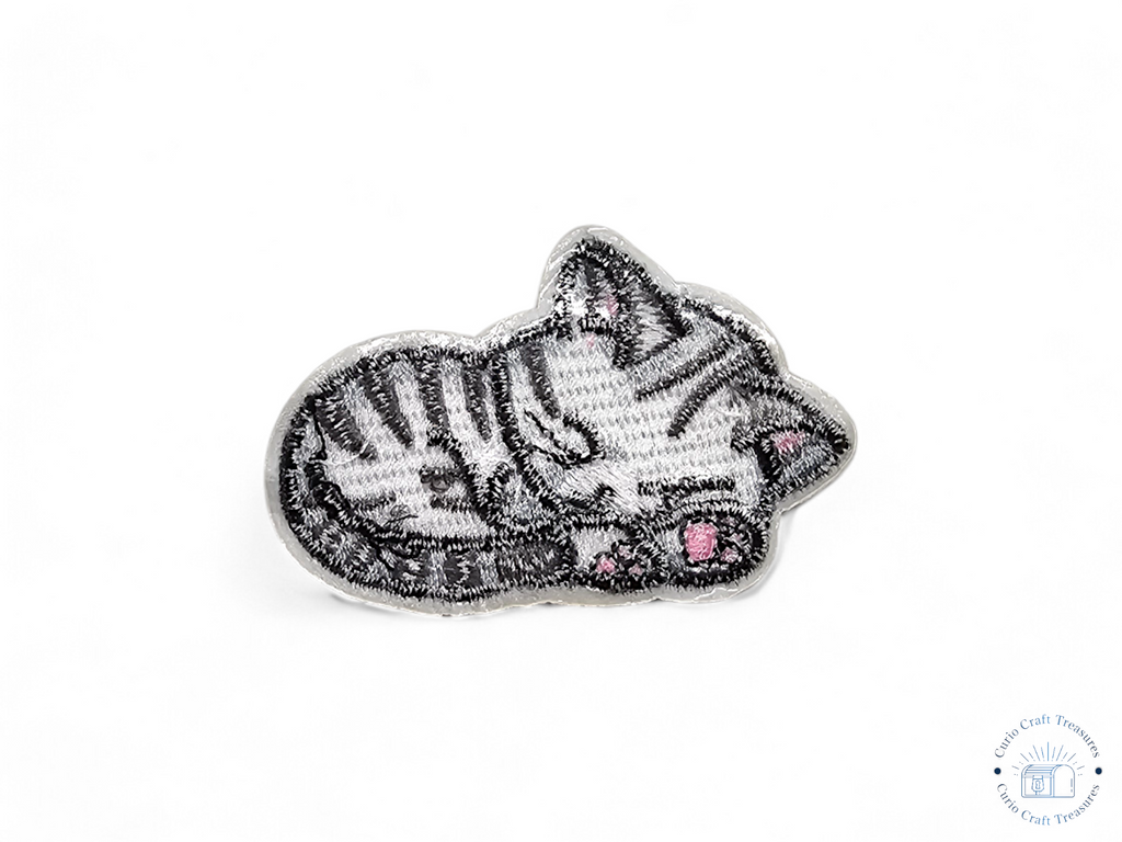 Embroided Patch, Iron on, Glue, Craft supply, Embroidery, Fabric, Cat, cute, animal, sleeping, books, donut, cupcake, fish