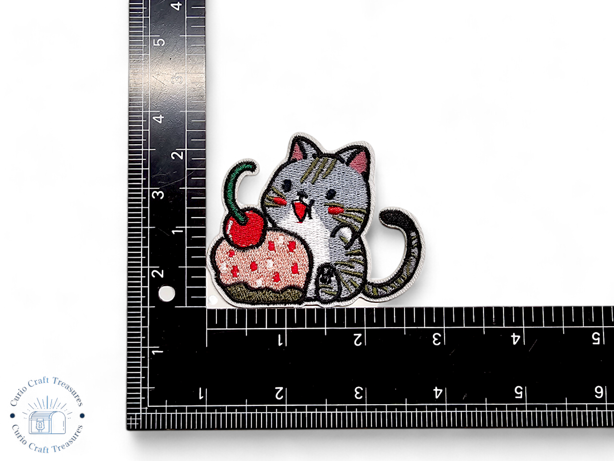 Embroided Patch, Iron on, Glue, Craft supply, Embroidery, Fabric, Cat, cute, animal, sleeping, books, donut, cupcake, fish