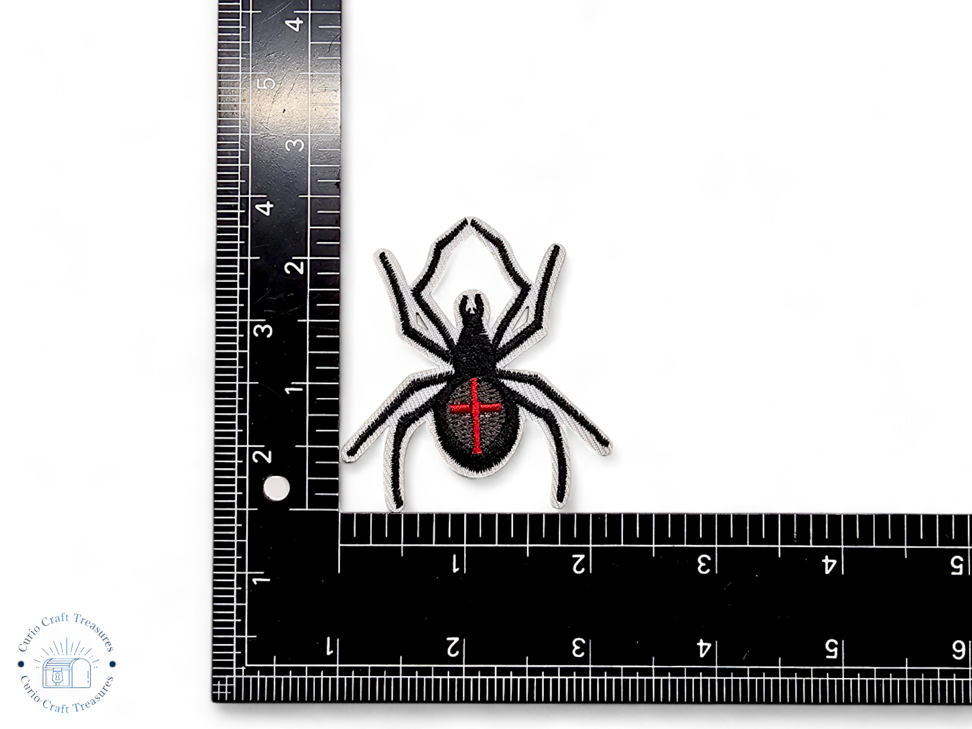 Embroided Patch, Iron on, Glue, Craft supply, Embroidery, Fabric, Gothic, Halloween, spooky, Spider, Spiderweb, heart