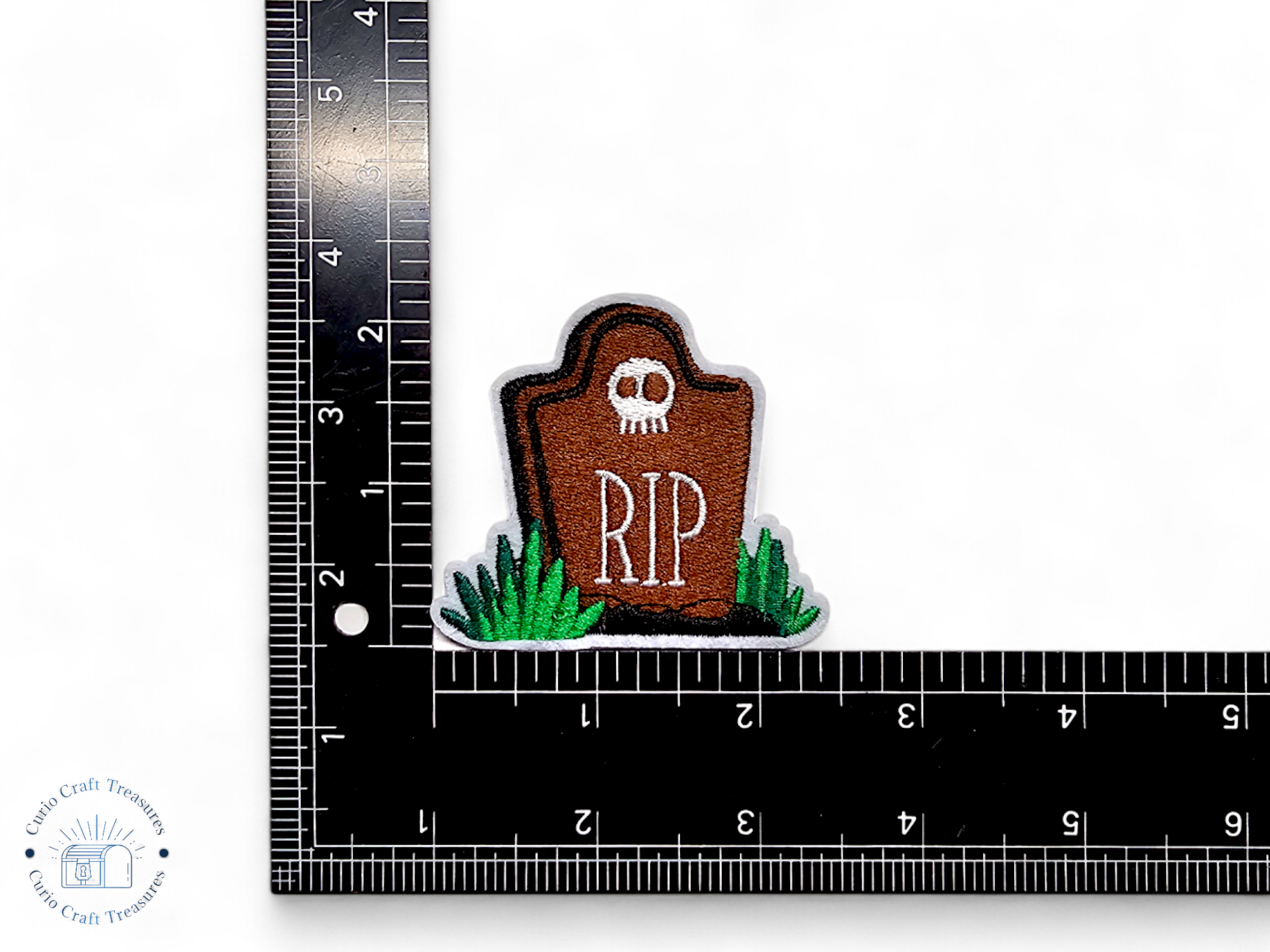Embroided Patch, Iron on, Glue, Craft supply, Embroidery, Fabric, Gothic, Vampire, Tombstone, Coffin, Canine, Fangs