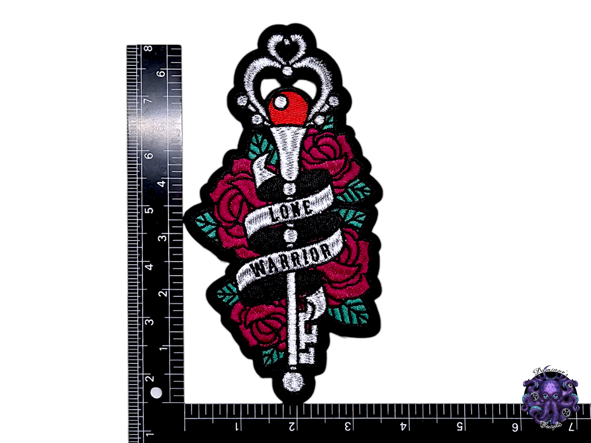 Embroided Patch, Iron on, Glue, Craft supply, Embroidery, Fabric, Cute, Kawai, Girl, Anime, Manga, Heart, gold, Medium