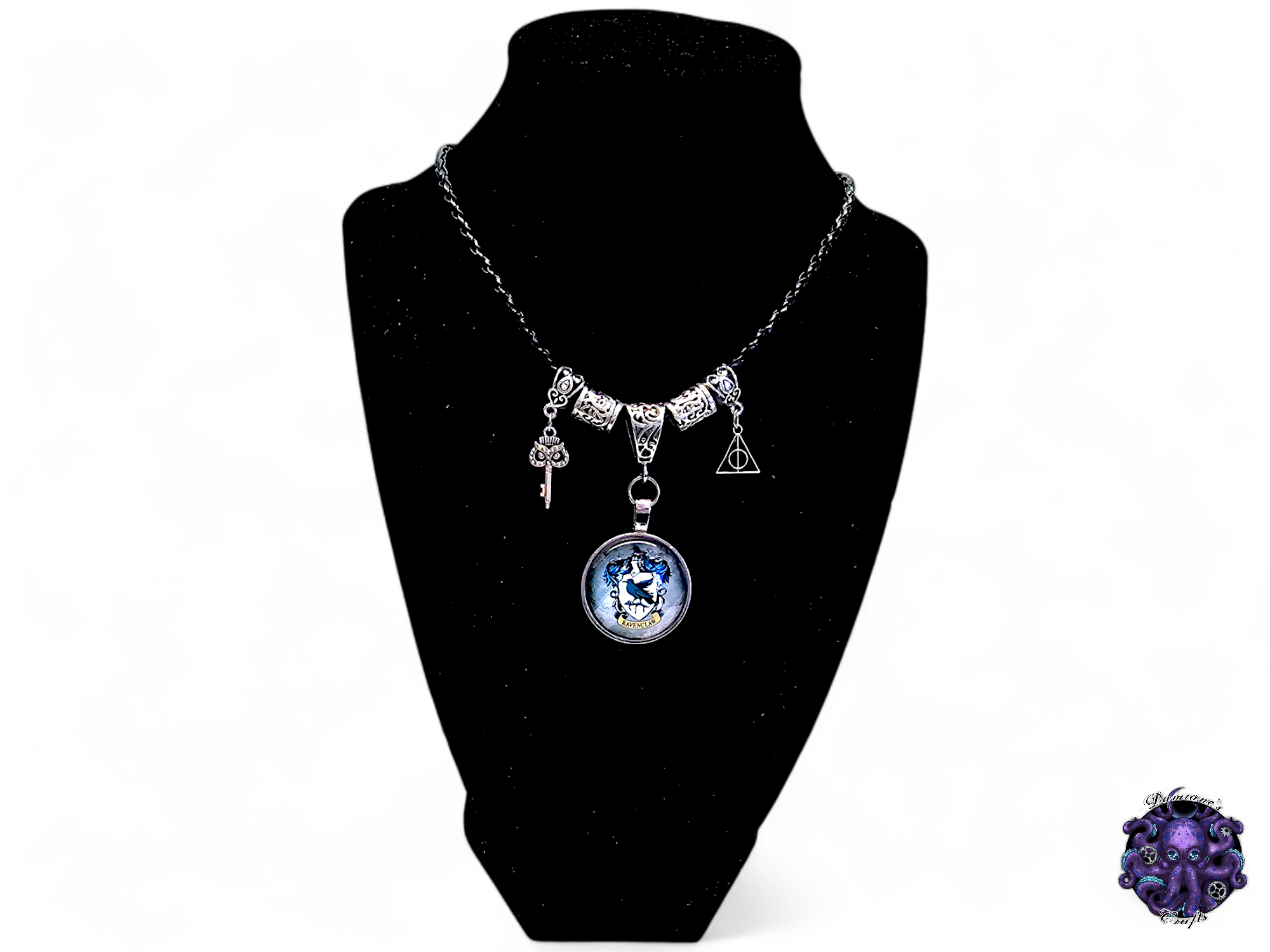 Necklace, pendant, Wizard, Witch, witchy, owl, key, halloween, gothic, leather cord, gift for her, LARP, costume, silver