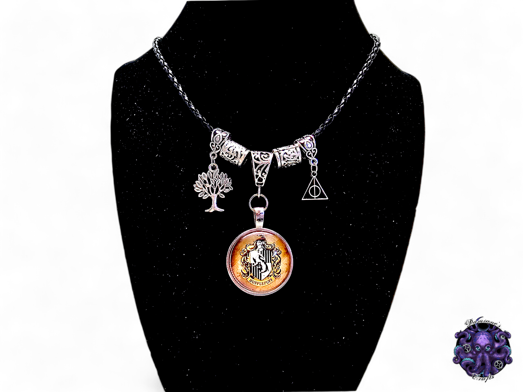 Necklace, pendant, Wizard, Witch, witchy, tree, halloween, gothic, leather cord, gift for her, LARP, costume, silver
