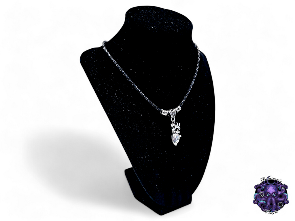 Collier, pendentif, cœur anatomique, sorcière, gothique, cordon en cuir, cadeau pour elle, GN, costume, argent