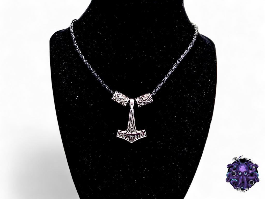 Collier, pendentif, Viking, Thor, Marteau, Rune, cordon en cuir, cadeau pour lui, GN, costume, argent