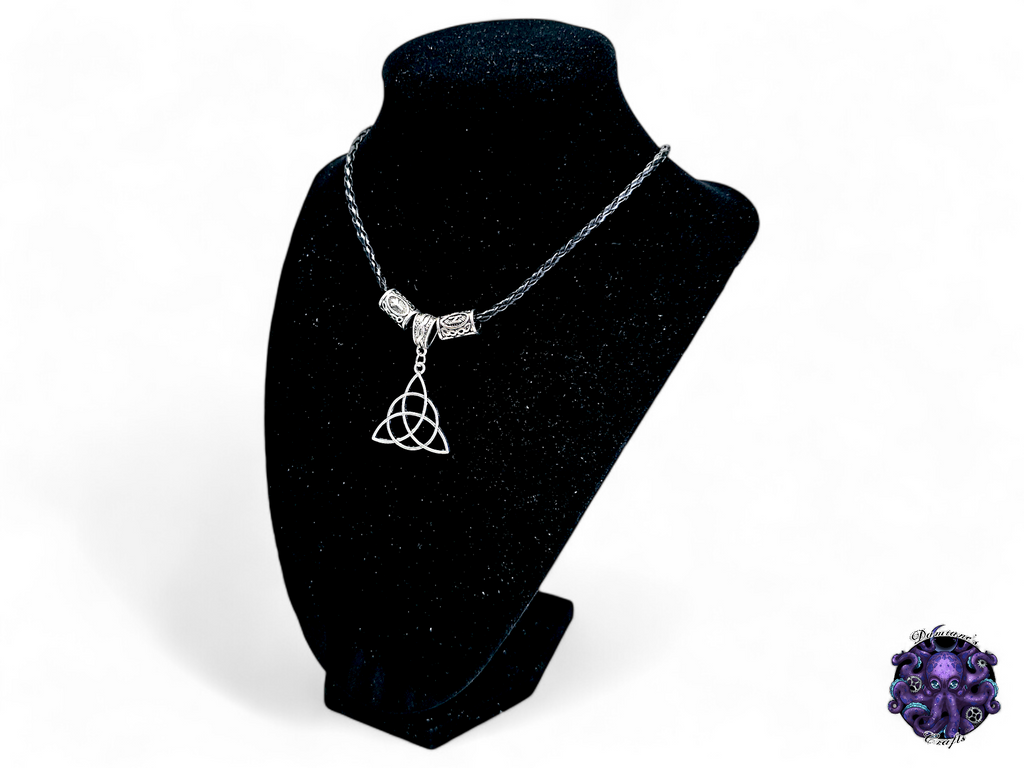 Collier, pendentif, Triketra, sorcière, celtique, cordon en cuir, cadeau pour lui, GN, costume, argent