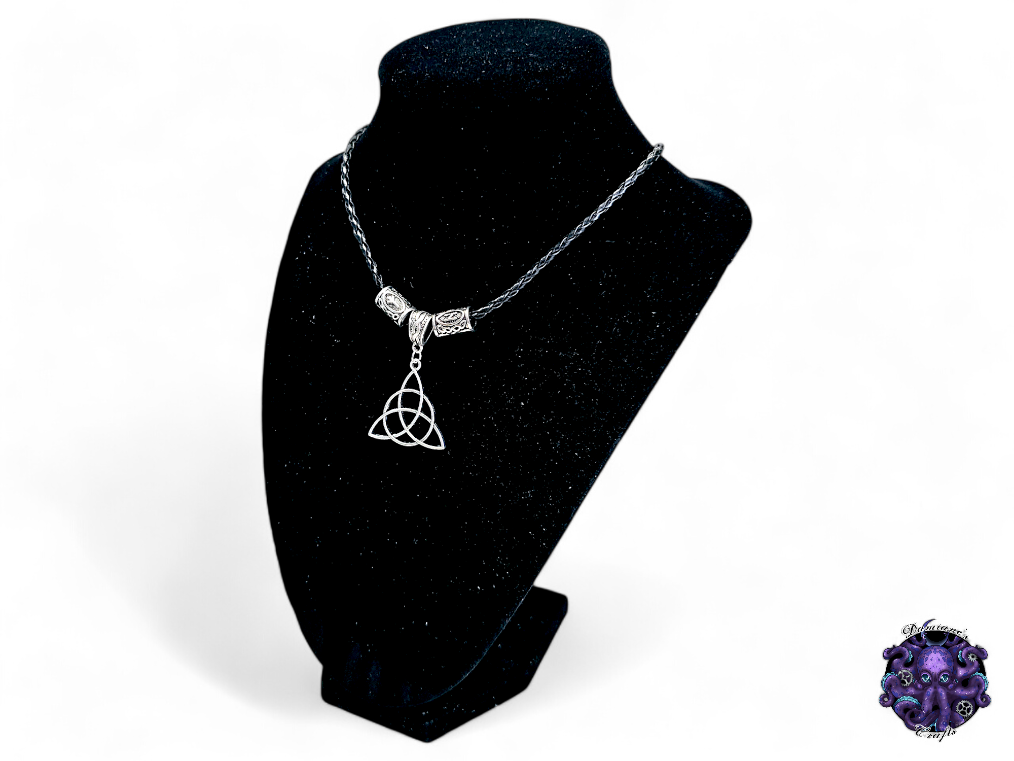Collier, pendentif, Triketra, sorcière, celtique, cordon en cuir, cadeau pour lui, GN, costume, argent