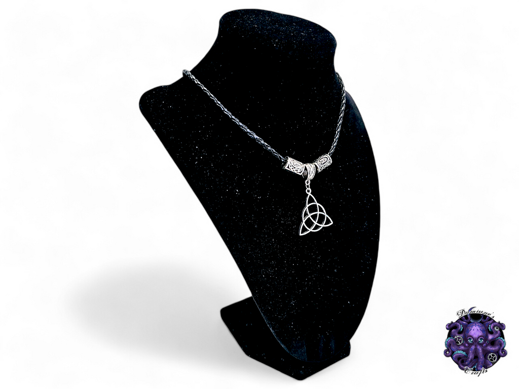 Collier, pendentif, Triketra, sorcière, celtique, cordon en cuir, cadeau pour lui, GN, costume, argent