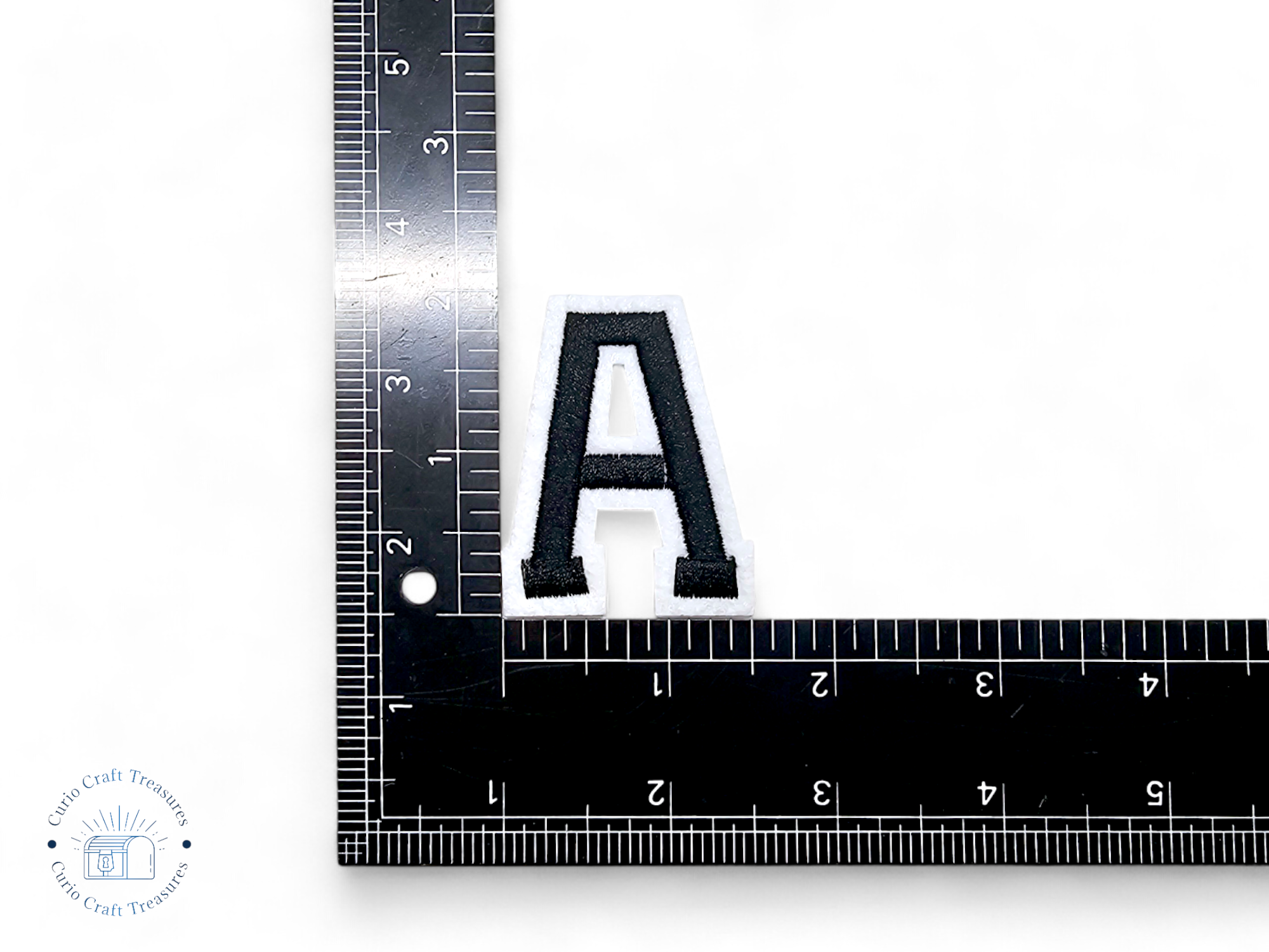 Embroided Patch, Iron on, Glue, Craft supply, Embroidery, Fabric, Letters, Alphabet, Black, White