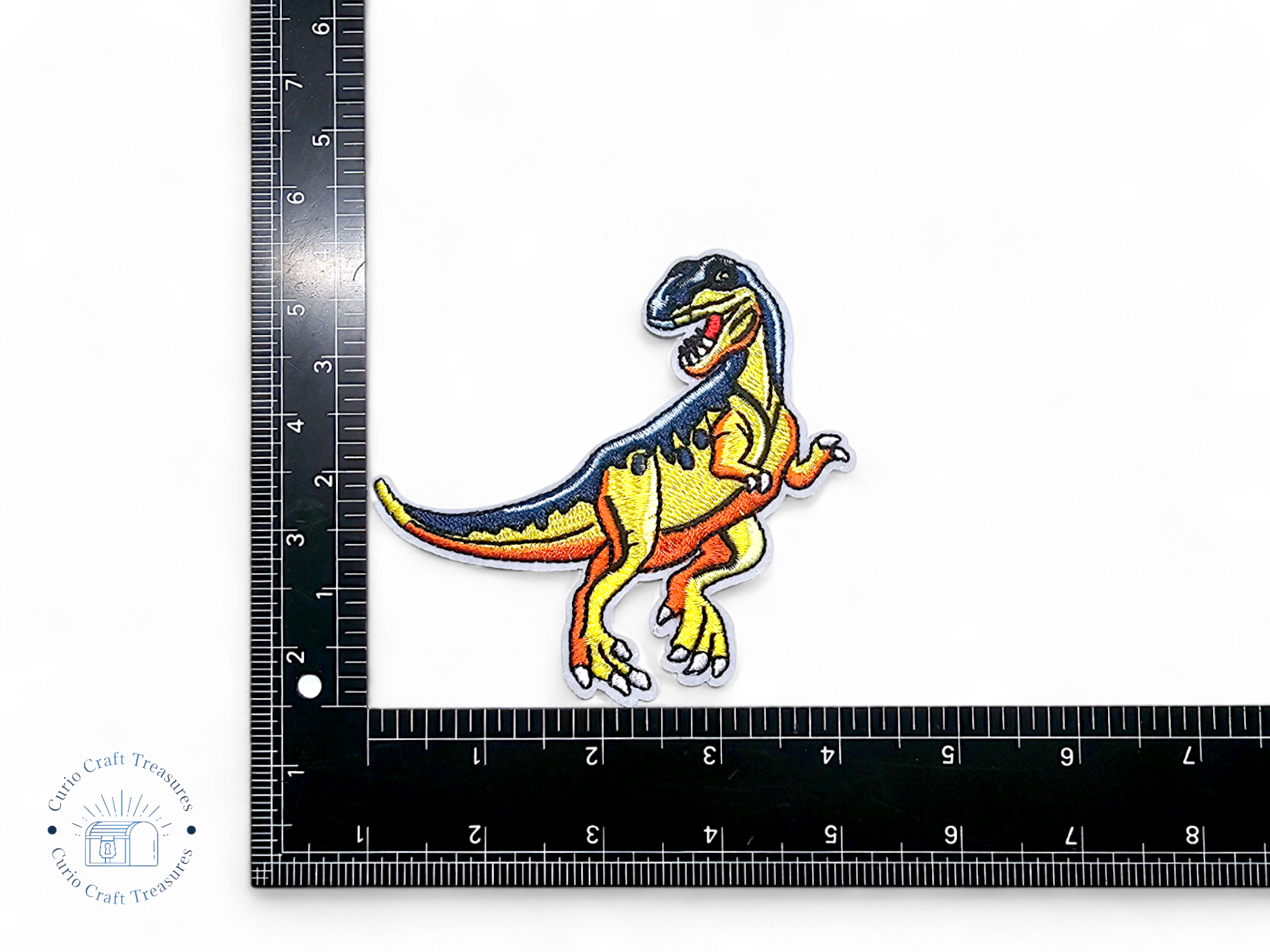 Embroided Patch, Iron on, Glue, Craft supply, Embroidery, Fabric, Dinosaur, T-Rex, Stegosaurus, Velociraptor, Brachiosaurus