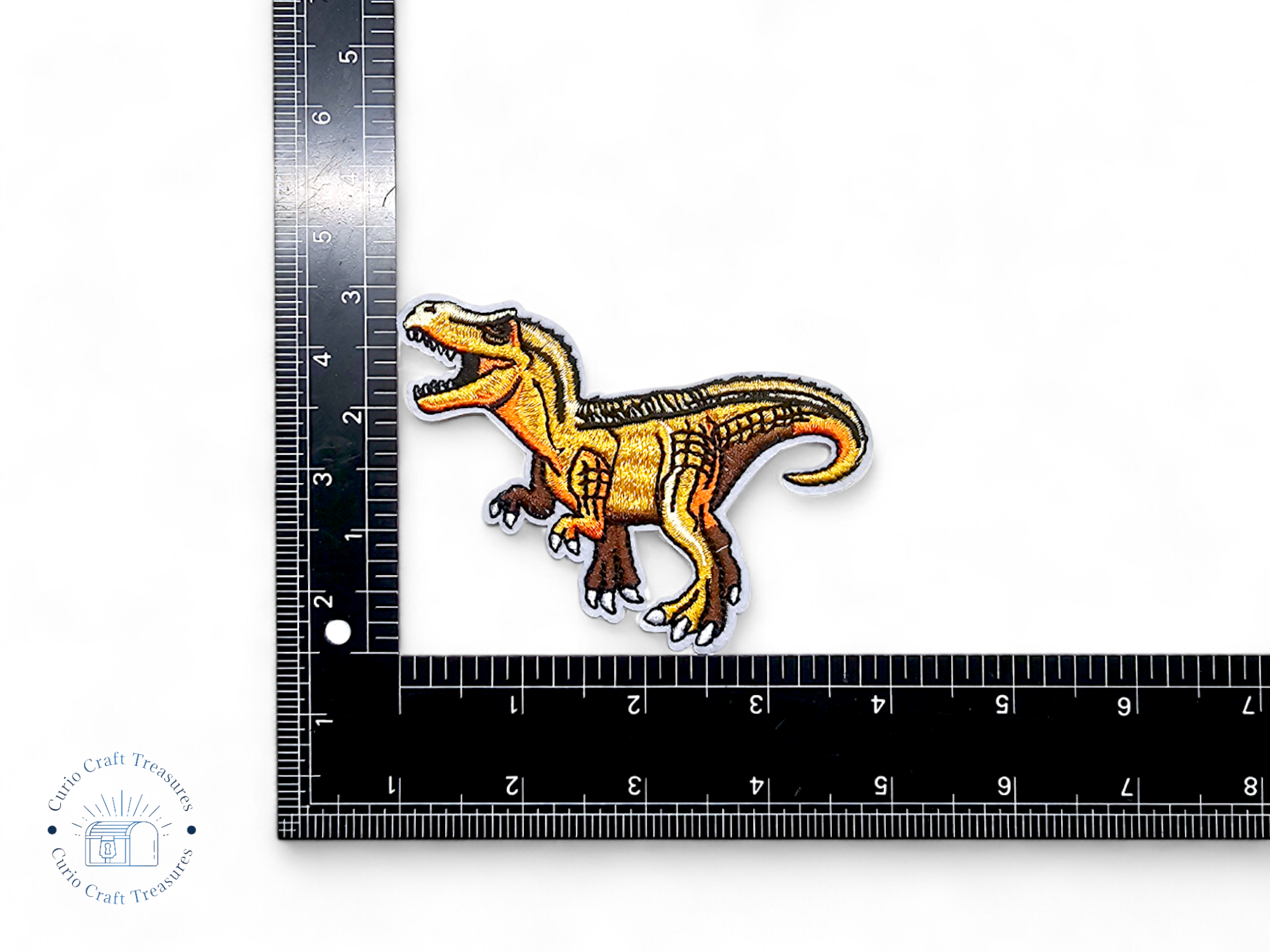 Embroided Patch, Iron on, Glue, Craft supply, Embroidery, Fabric, Dinosaur, T-Rex, Stegosaurus, Velociraptor, Brachiosaurus