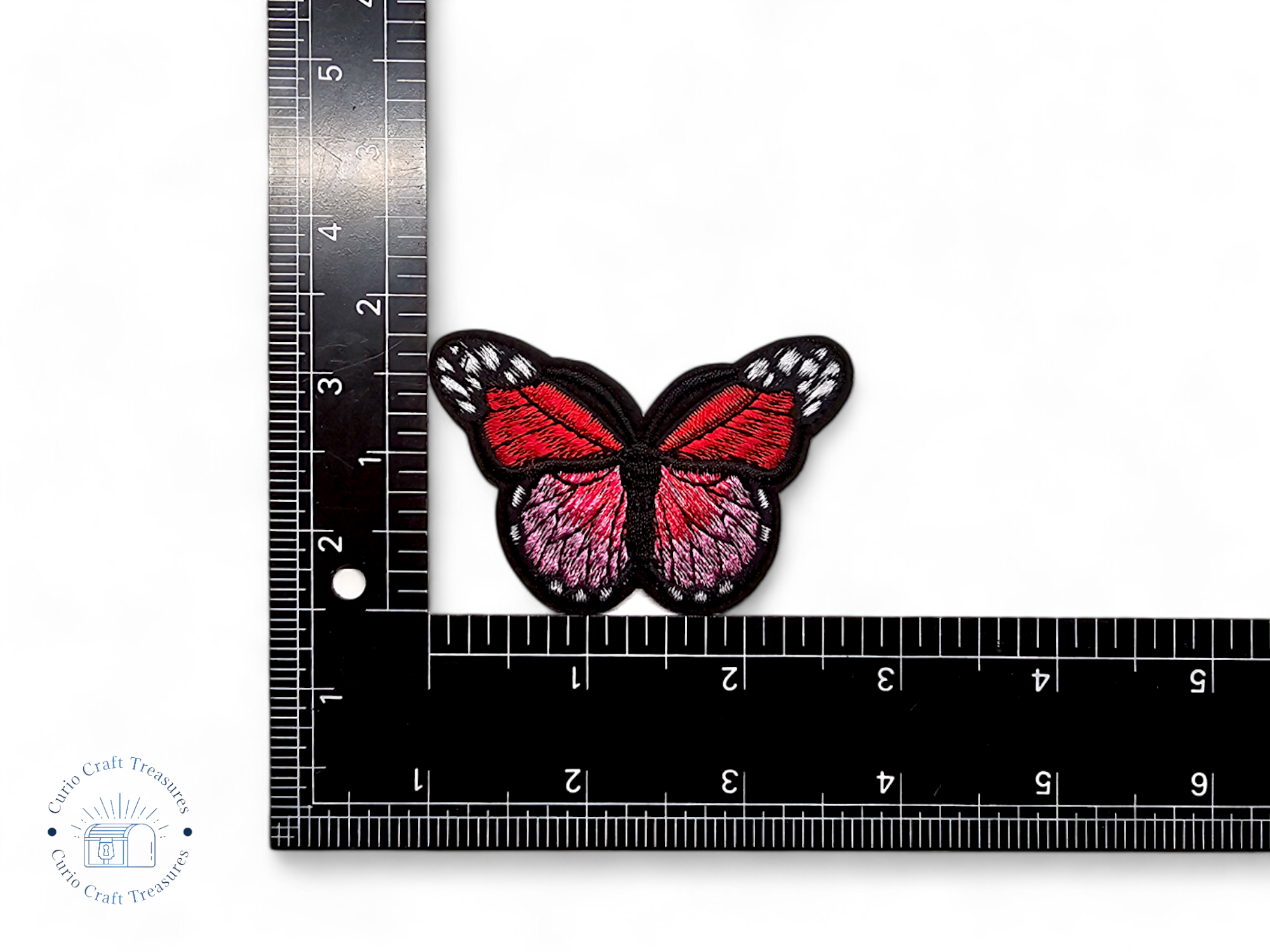 Embroided Patch, Iron on, Glue, Craft supply, Embroidery, Fabric, Butterfly, Monarch, Cottagecore, Fairycore