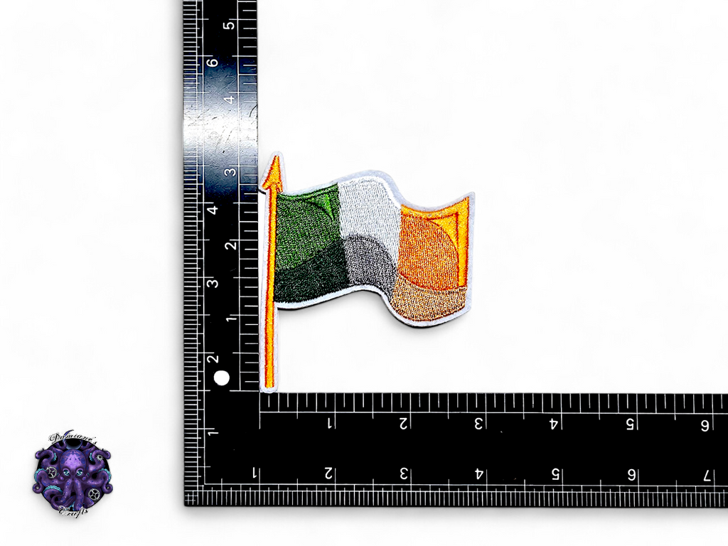 Écusson brodé, thermocollant, colle, matériel de loisirs créatifs, broderie, tissu, drapeau irlandais, trèfle, Saint-Patrick, nœud papillon, vert