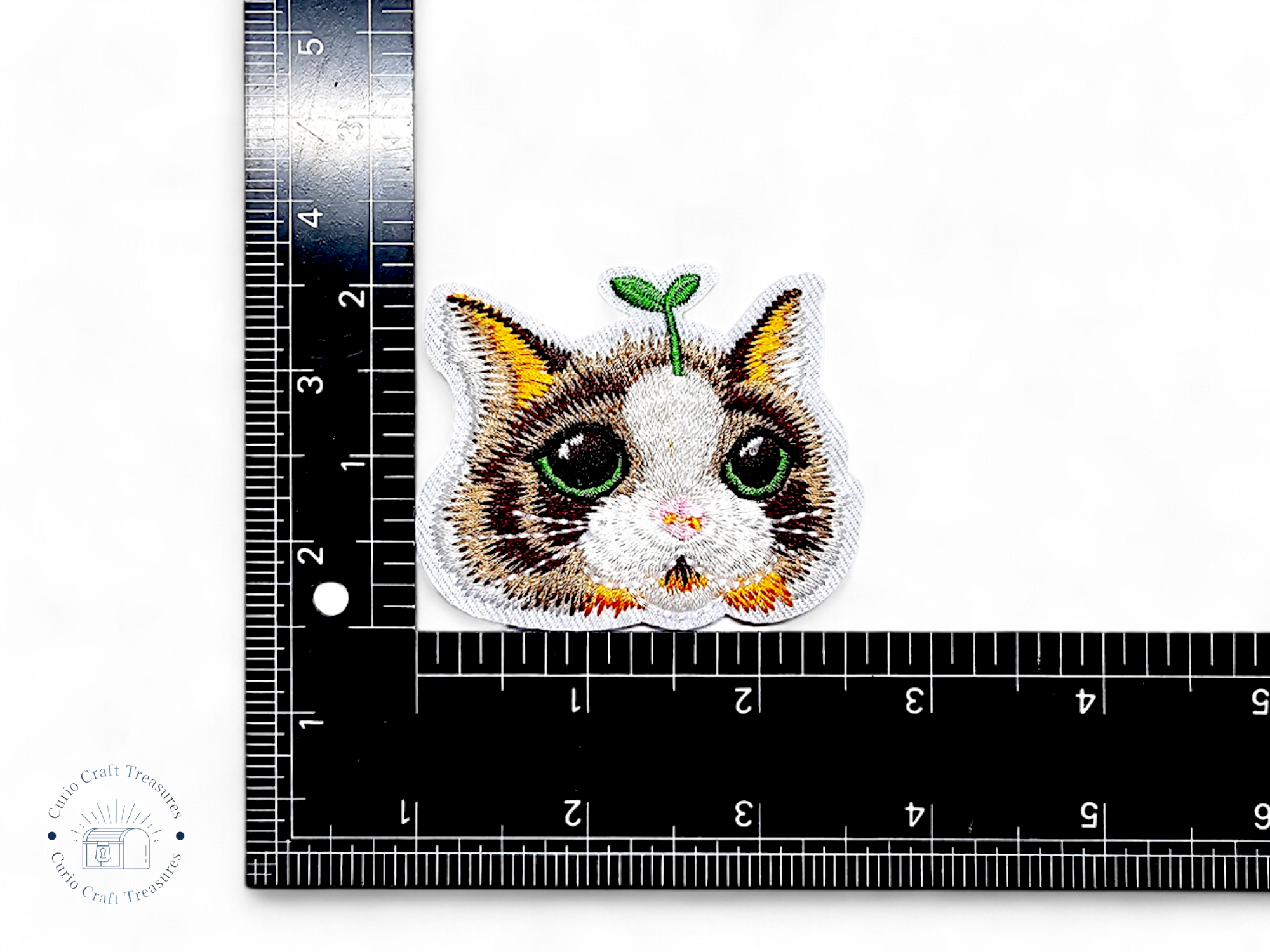 Embroided Patch, Iron on, Glue, Craft supply, Embroidery, Fabric, Cat, cute, animal, witch, hat, book, spellbook, plant, crystal ball, scrying, moon, pew pew