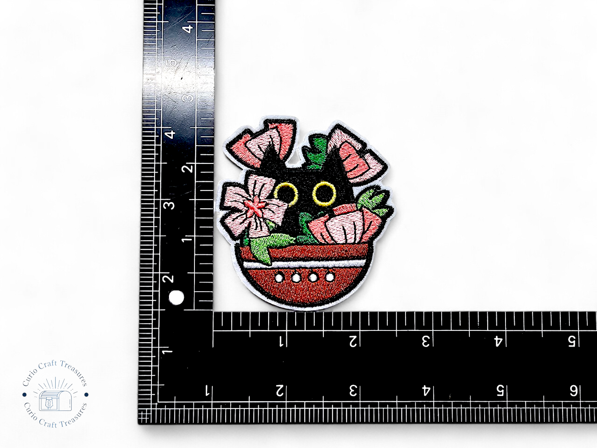 Embroided Patch, Iron on, Glue, Craft supply, Embroidery, Fabric, Cat, cute, animal, white, Plant, flower, bubble tea, knife, killer, adult, skeleton, i'm fine