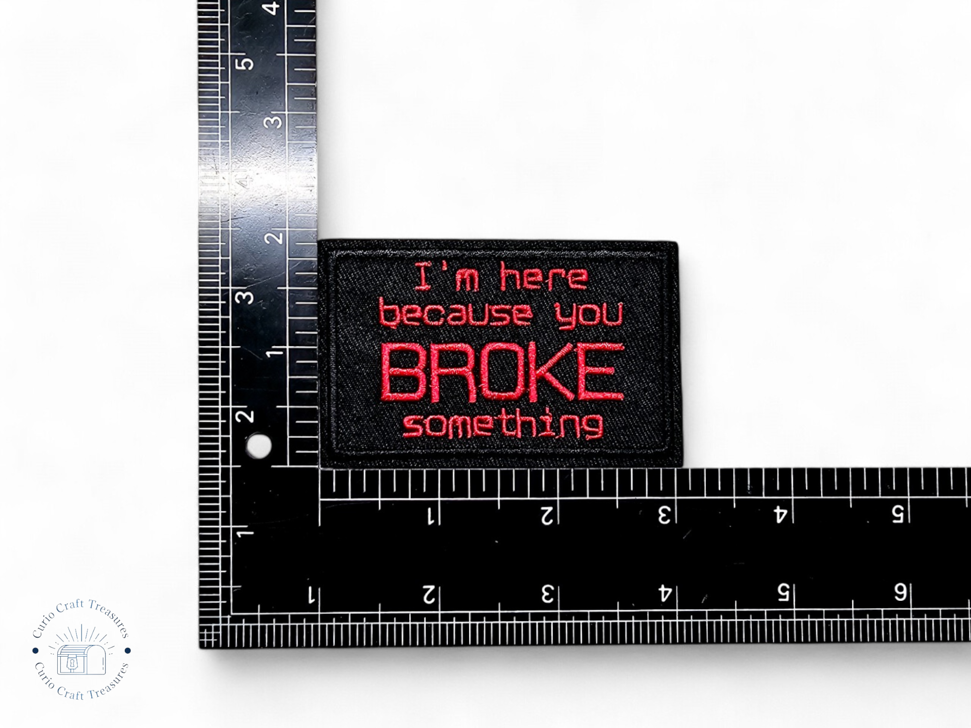 Embroided Patch, Iron on, Glue, Craft supply, Embroidery, Fabric, Meme, funny, Quote, Broke something, Psychotic, don't grow, trap, Disabilities, Drink, beast mode, t-rex, wild