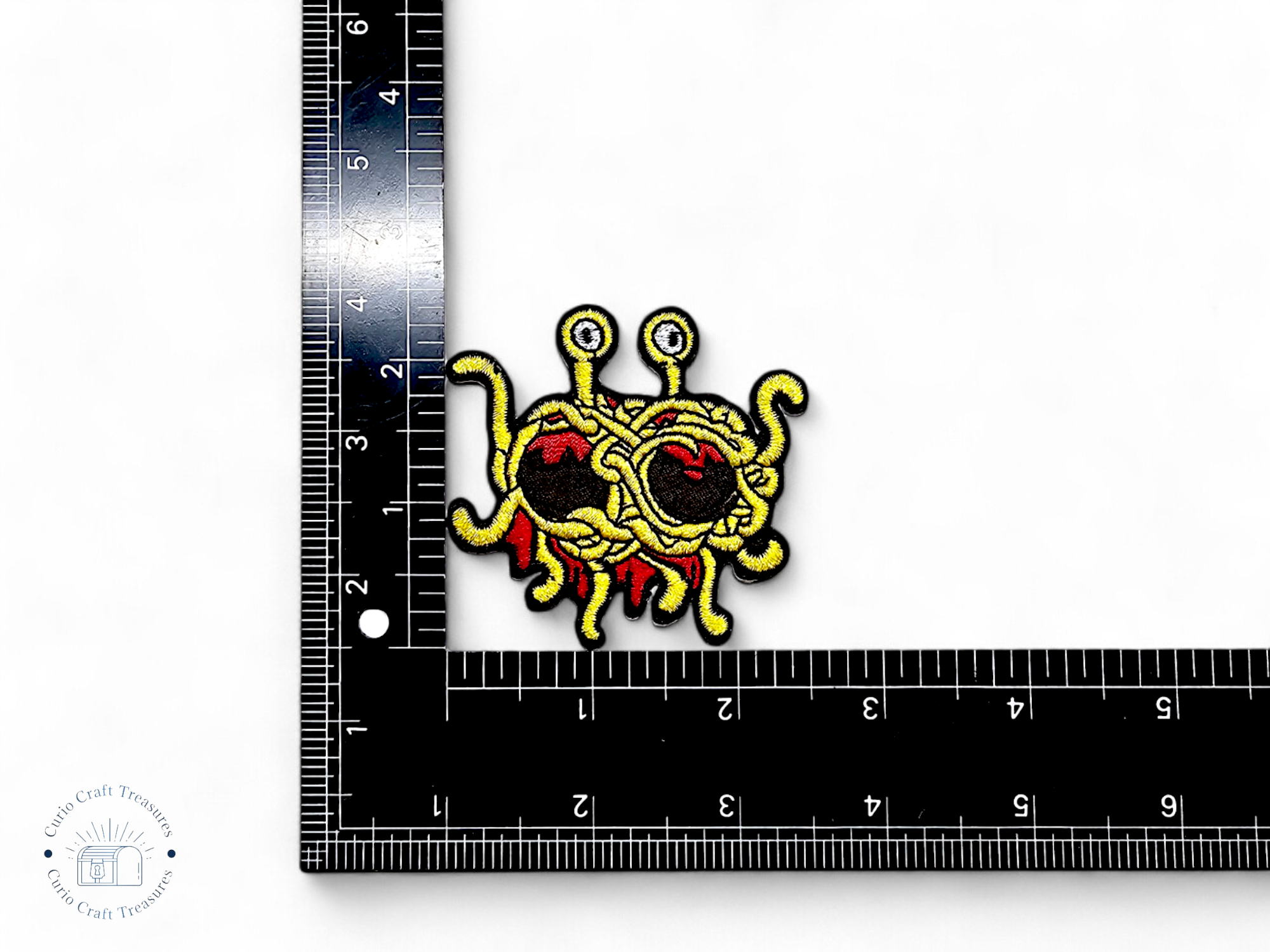 Embroided Patch, Iron on, Glue, Craft supply, Embroidery, Flying spaghetti monster, Nessy, Loch Ness, Godzilla, monster, cryptid, legends