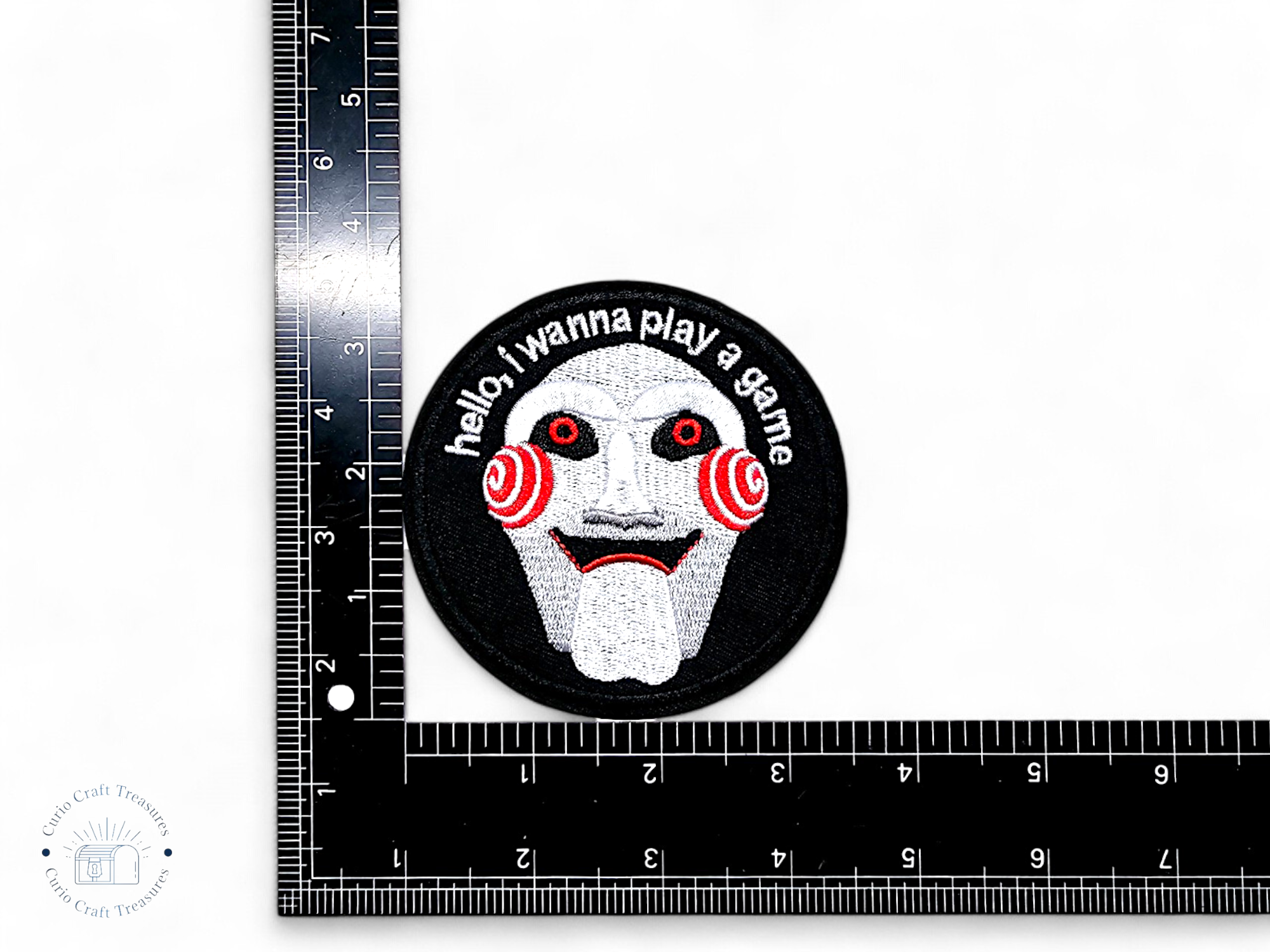 Embroided Patch, Iron on, Glue, Craft supply, Embroidery, Fabric, Movie, Old movies, classic, horror, 80s, knife, dream it, rocky