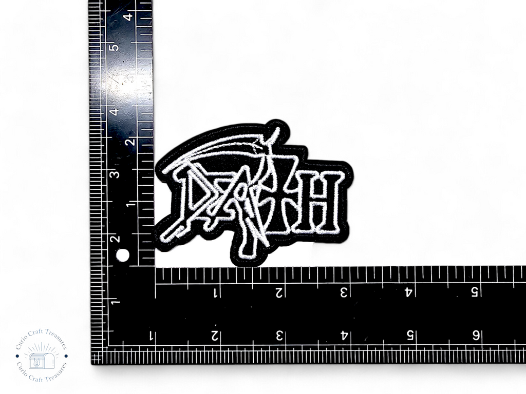 Embroided Patch, Iron on, Glue, Craft supply, Embroidery, Fabric, Gothic, Halloween, spooky, skeleton, Death, Reaper