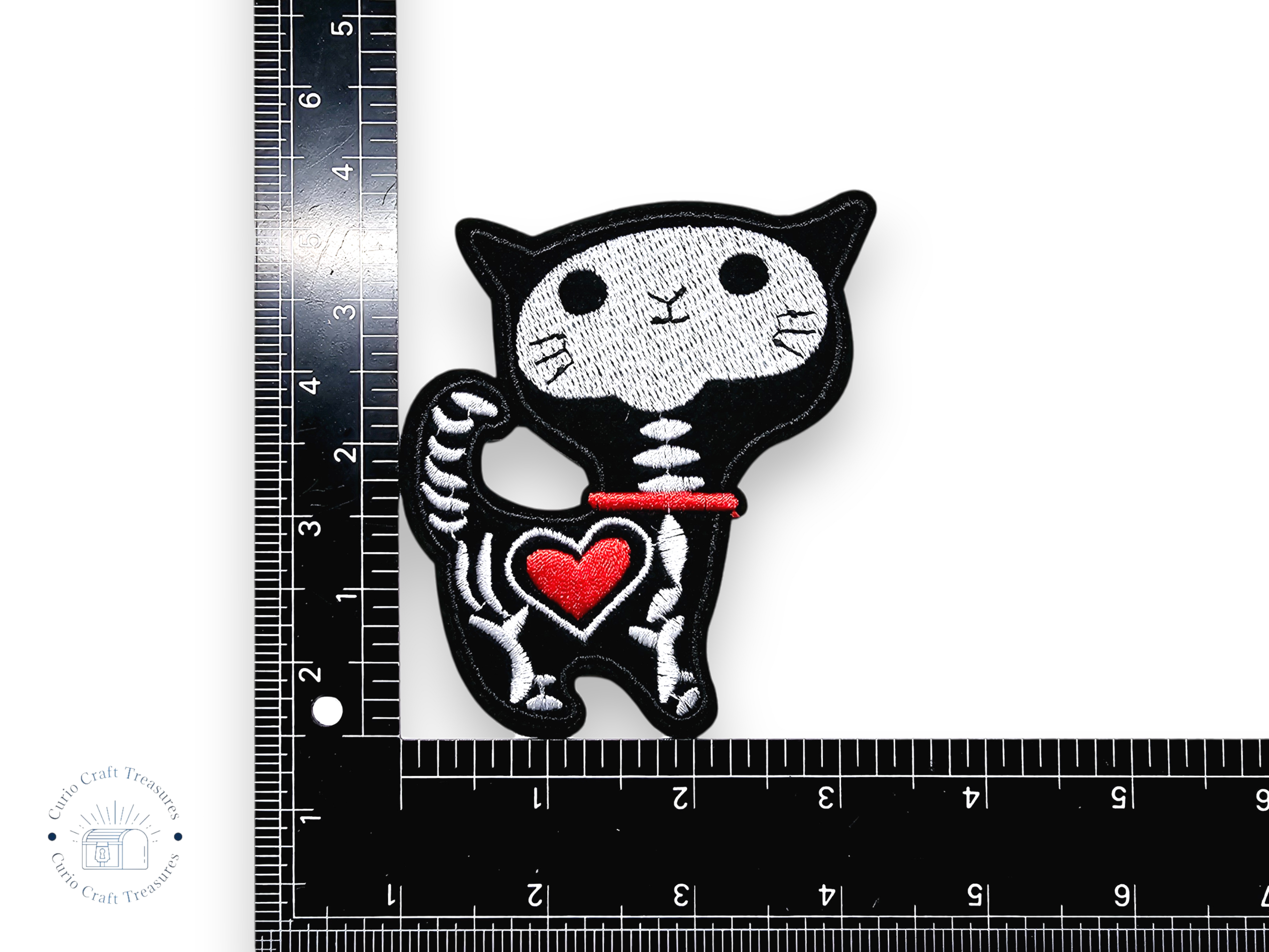 Embroided Patch, Iron on, Glue, Craft supply, Embroidery, Fabric, Cat, cute, animal, white, Plant, flower, bubble tea, knife, killer, adult, skeleton, i'm fine
