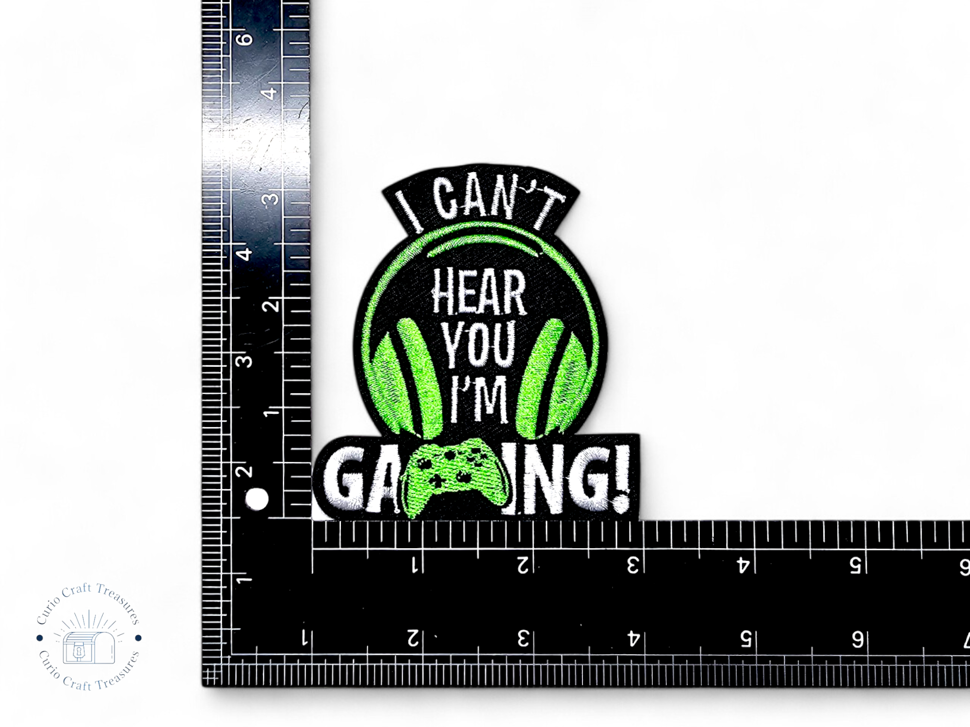 Embroided Patch, Iron on, Glue, Craft supply, Embroidery, Fabric, Gamer, cat, gaming, game over