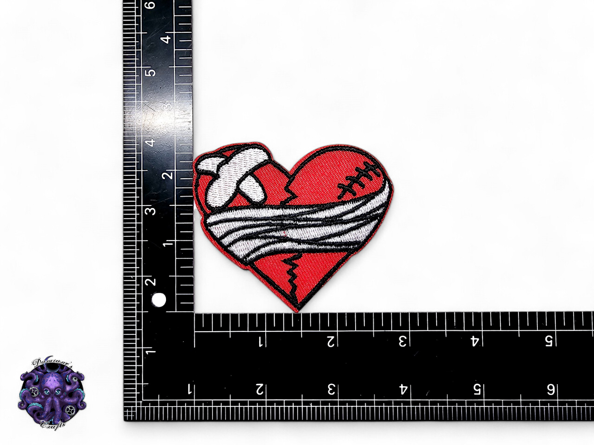 Embroided Patch, Iron on, Glue, Craft supply, Embroidery, Fabric, Heart, Black, Live laugh love, dead, checker, broken