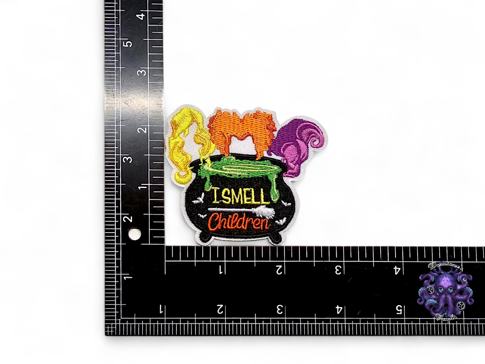Embroided Patch, Iron on, Glue, Craft supply, Embroidery, Fabric, Gothic, Halloween, spooky, Witch, Cauldron, Cat, hat