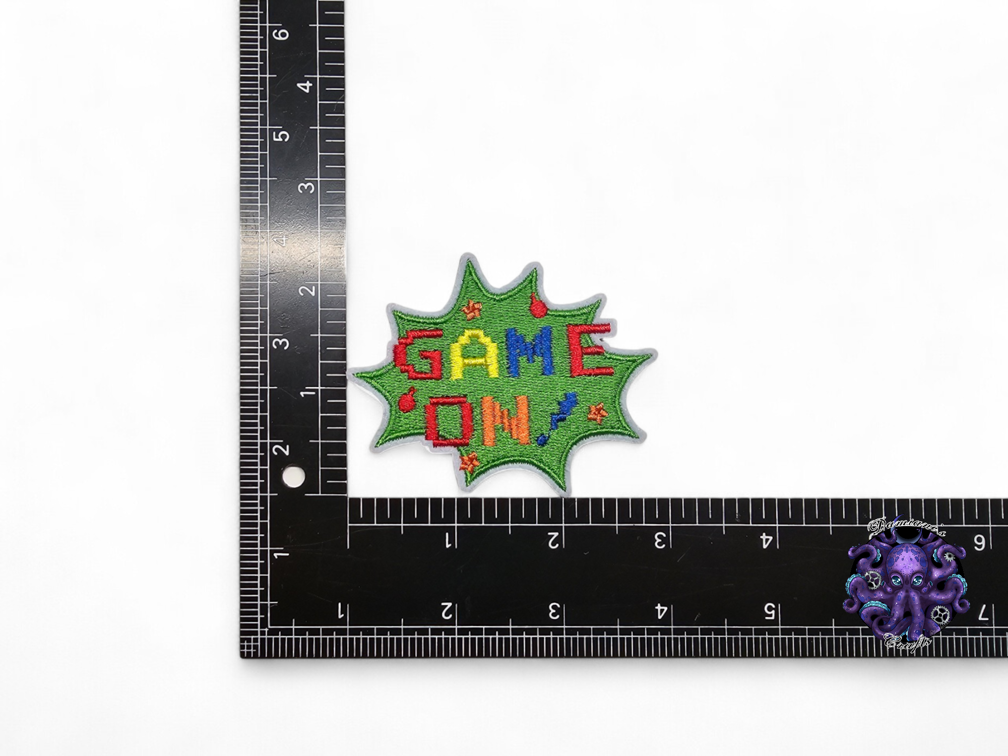 Embroided Patch, Iron on, Glue, Craft supply, Embroidery, Fabric, Gamer, gaming, game over, level up, joystick, controller