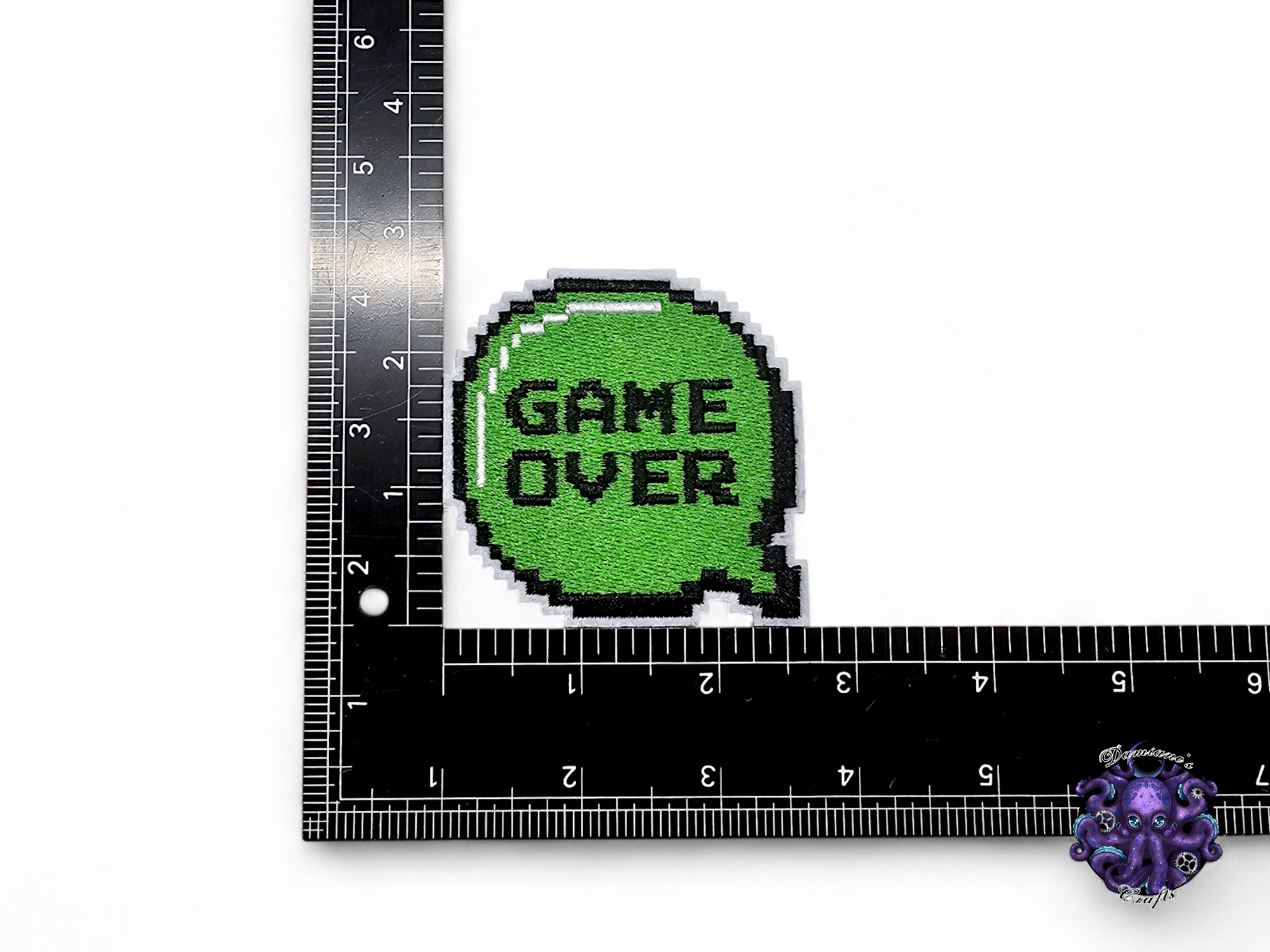 Embroided Patch, Iron on, Glue, Craft supply, Embroidery, Fabric, Gamer, gaming, game over, level up, joystick, controller
