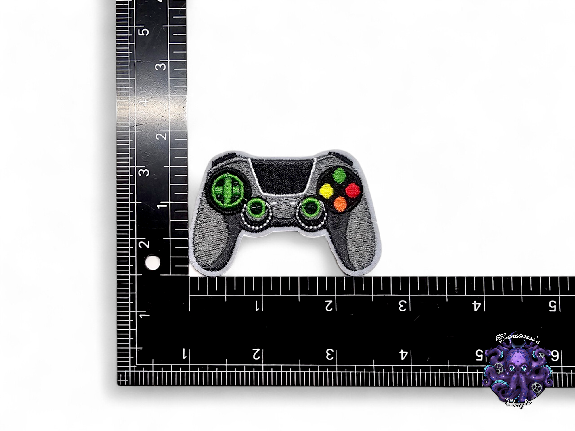 Embroided Patch, Iron on, Glue, Craft supply, Embroidery, Fabric, Gamer, gaming, game over, level up, joystick, controller