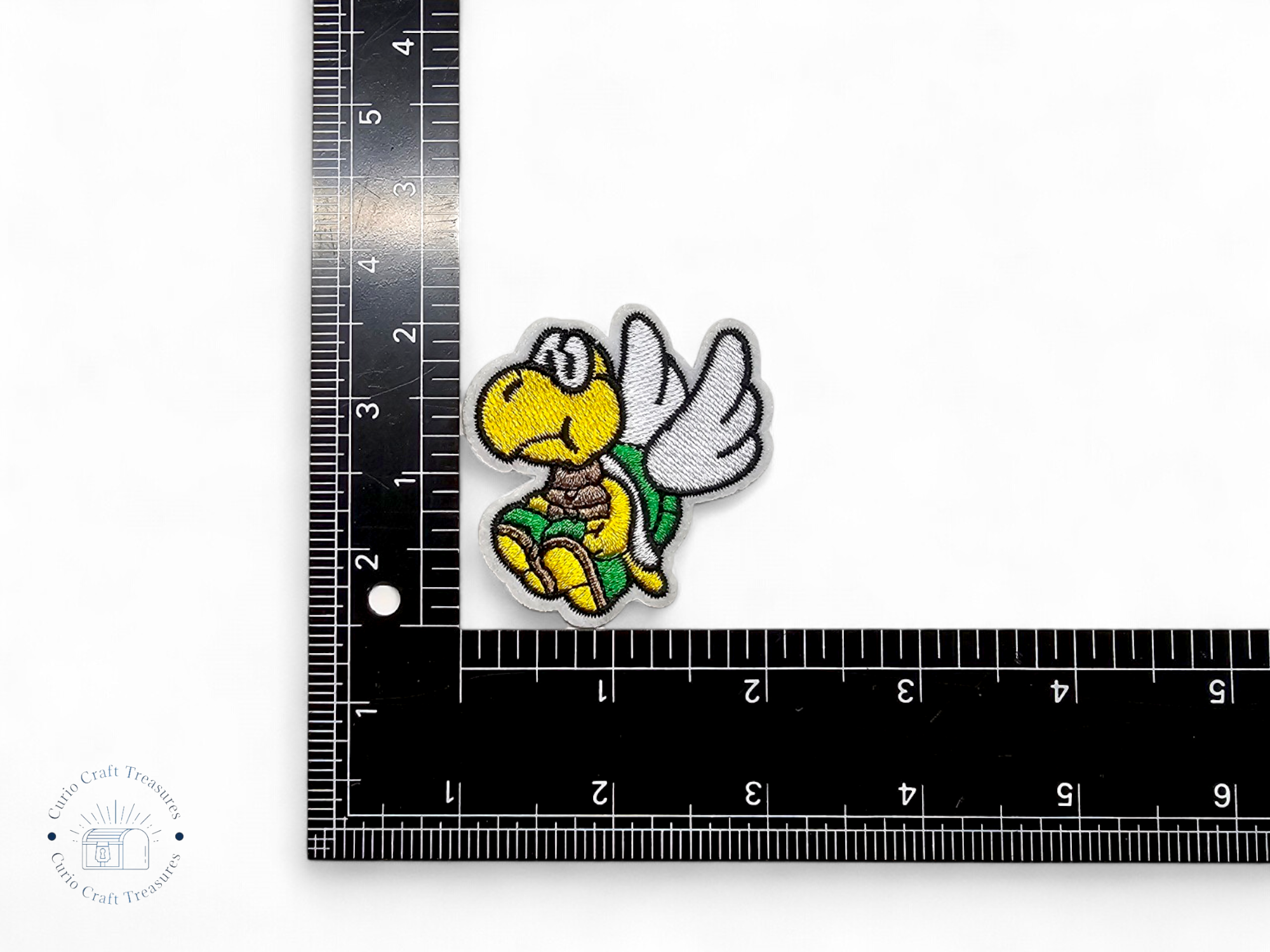 Embroided Patch, Iron on, Glue, Craft supply, Embroidery, Fabric, video games, creature, character, turtle, mushroom
