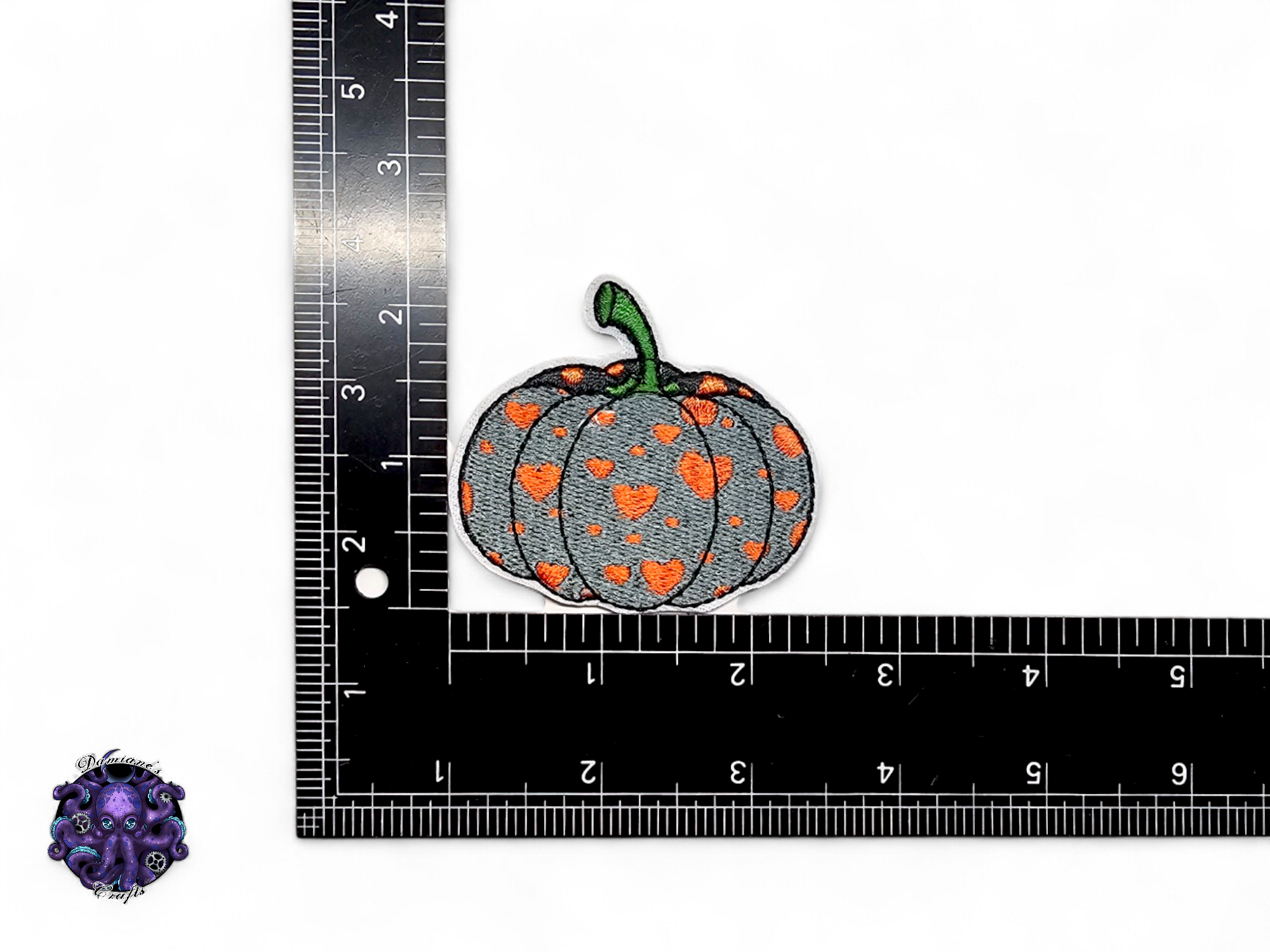 Embroided Patch, Iron on, Glue, Craft supply, Embroidery, Fabric, Gothic, Halloween, Pumpkin