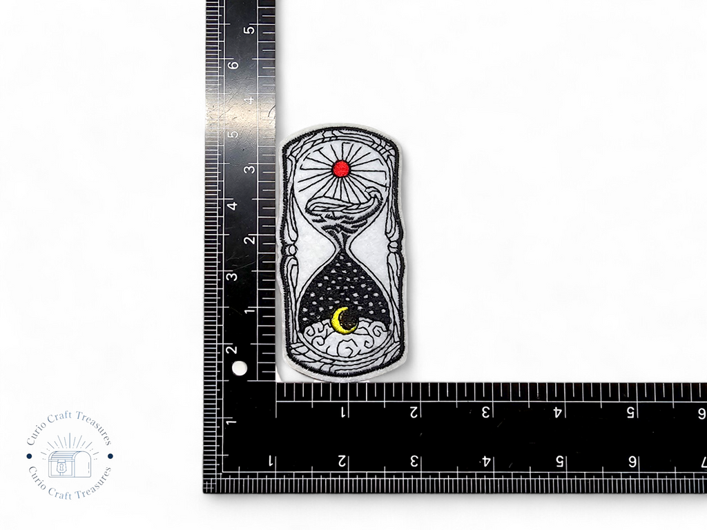 Parche bordado, termoadhesivo, pegamento, material para manualidades, bordado, tela, luna, luna creciente, estrella, nube, calavera, hoja, reloj de arena, sol, tarot, la luna