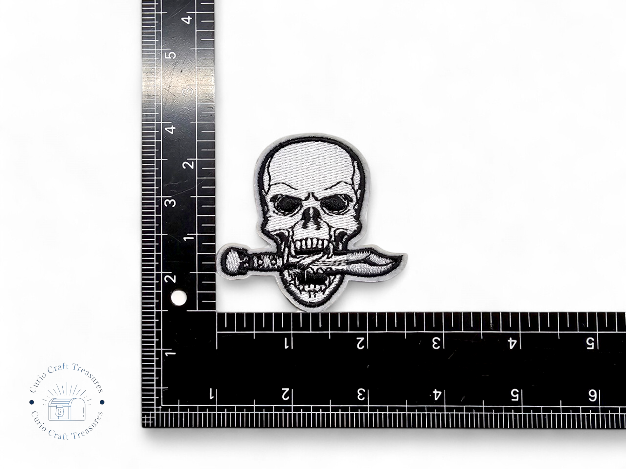 Embroided Patch, Iron on, Glue, Craft supply, Embroidery, Fabric, Gothic, Halloween, spooky, skeleton, Skull, Pirate, Bandana, knife, bone, Rose